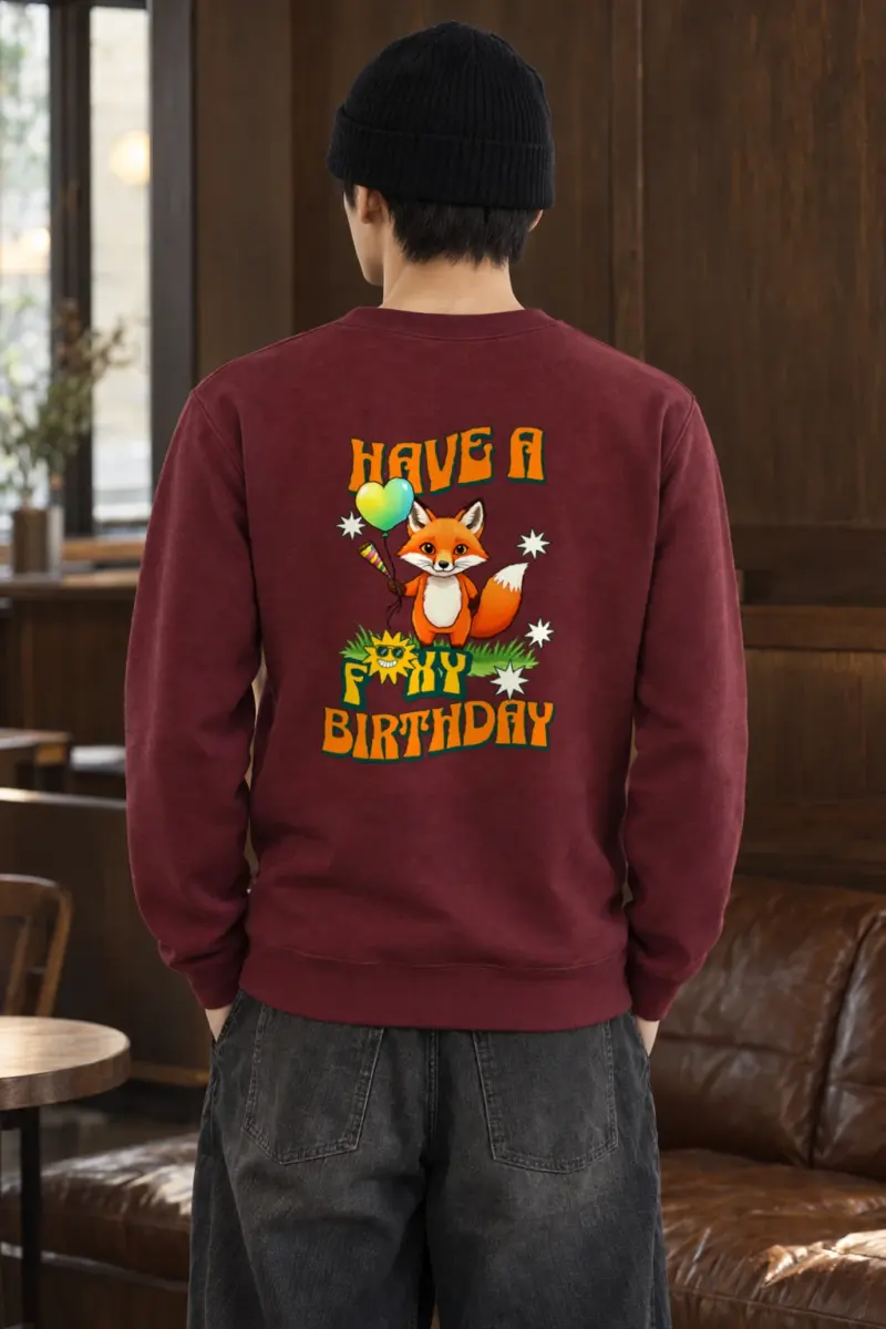 "Have A Foxy Birthday" Heavy Blend Unisex Crewneck Sweatshirt