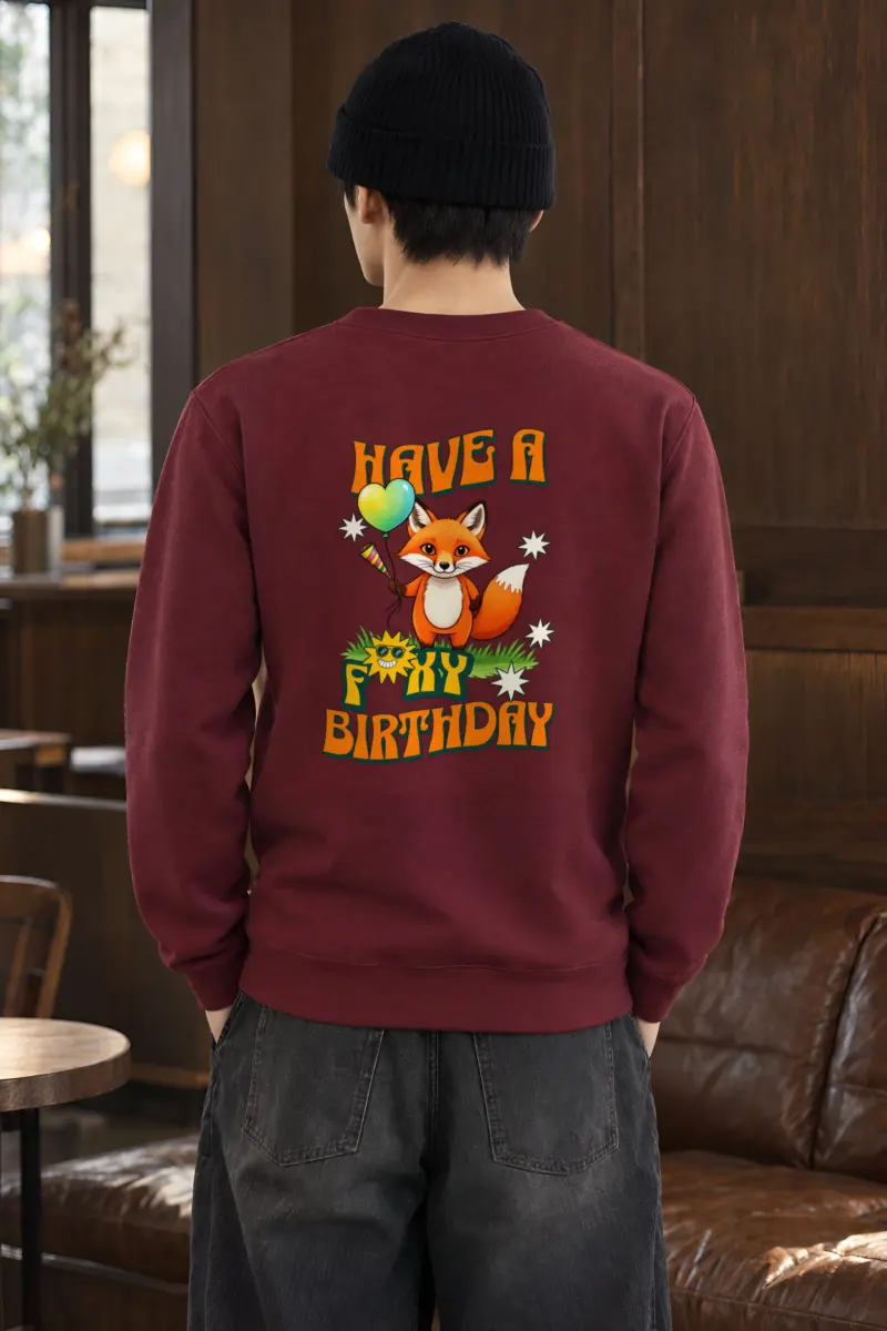 "Have A Foxy Birthday" Heavy Blend Unisex Crewneck Sweatshirt