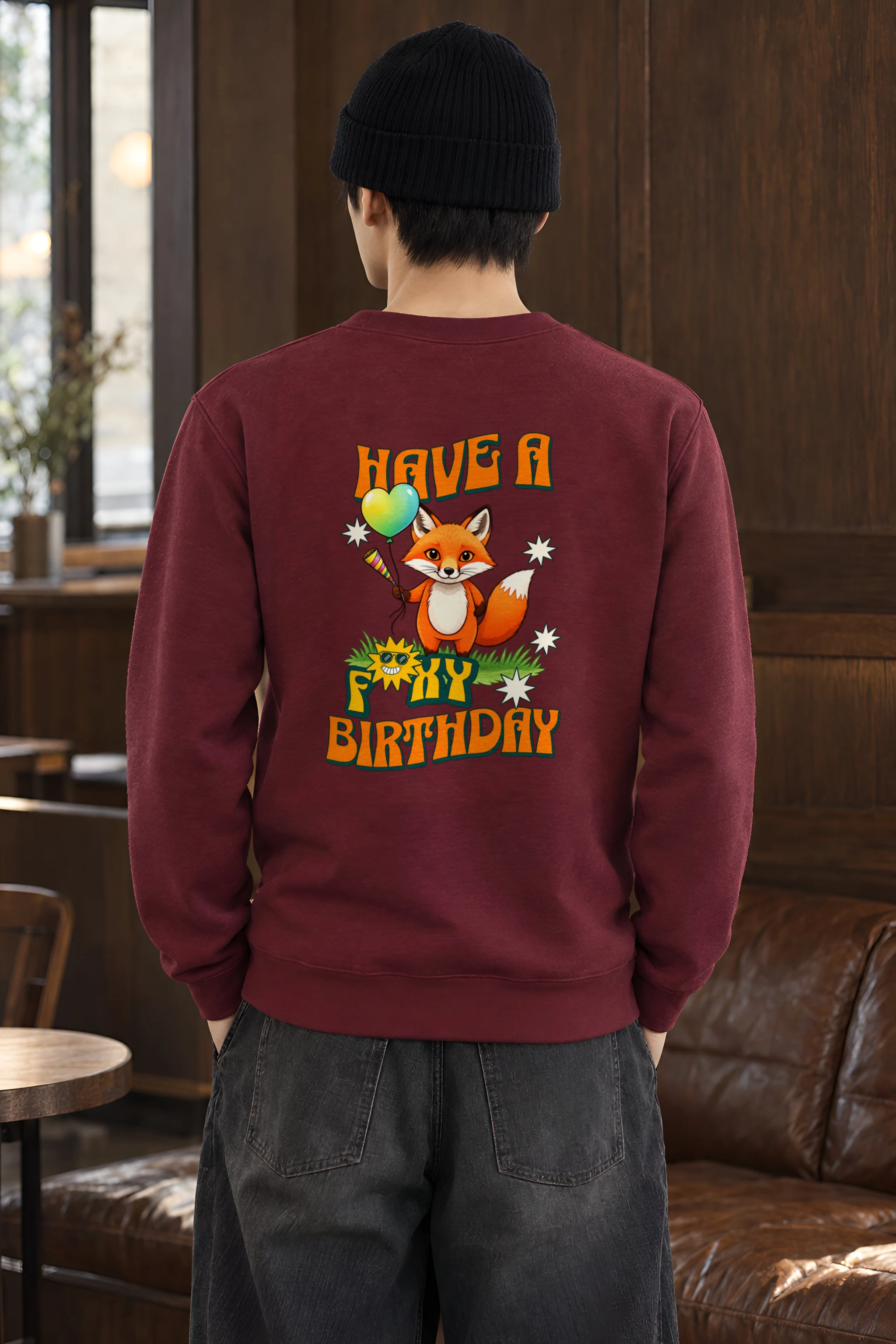 "Have A Foxy Birthday" Heavy Blend Unisex Crewneck Sweatshirt