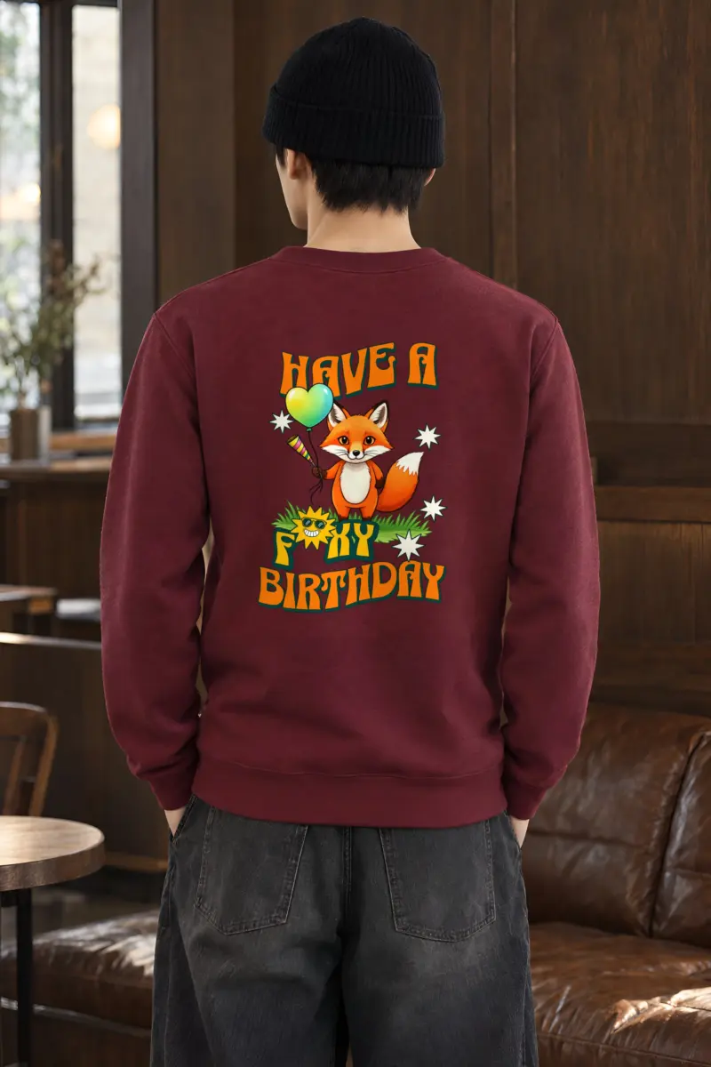 "Have A Foxy Birthday" Heavy Blend Unisex Crewneck Sweatshirt