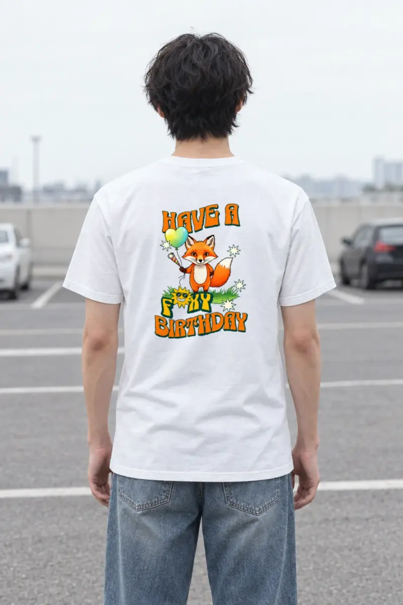 "Have A Foxy Birthday" Heavyweight Unisex Crewneck T-shirt