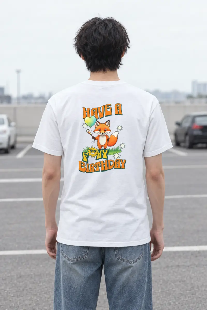 "Have A Foxy Birthday" Heavyweight Unisex Crewneck T-shirt