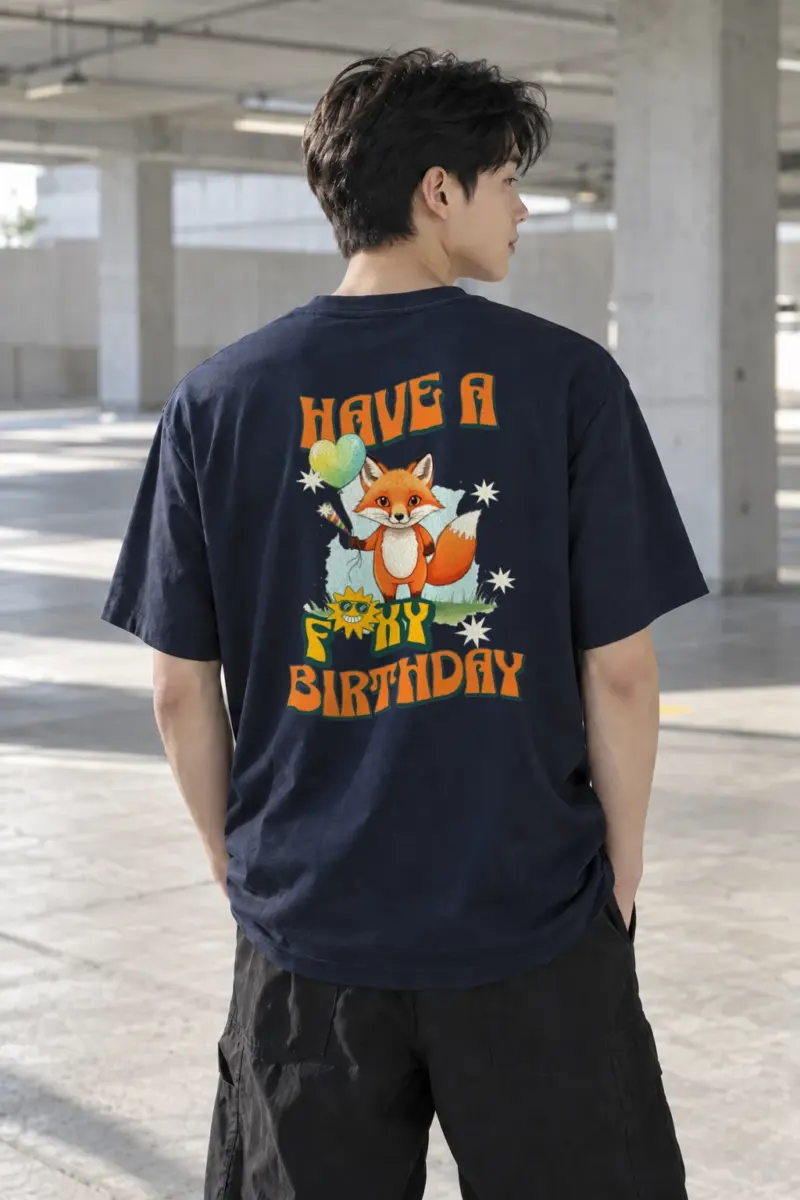 "Have A Foxy Birthday" Heavyweight Unisex Crewneck T-shirt | Gildan 5000