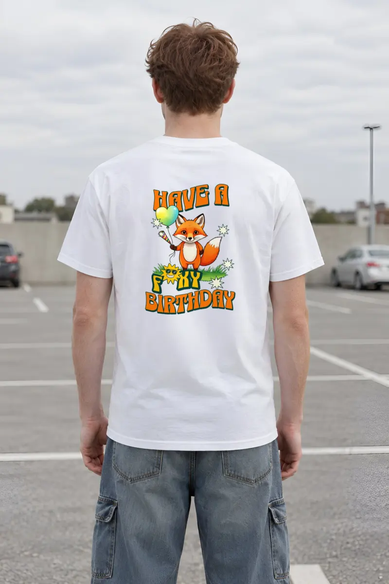 "Have A Foxy Birthday" Heavyweight Unisex Crewneck T-shirt