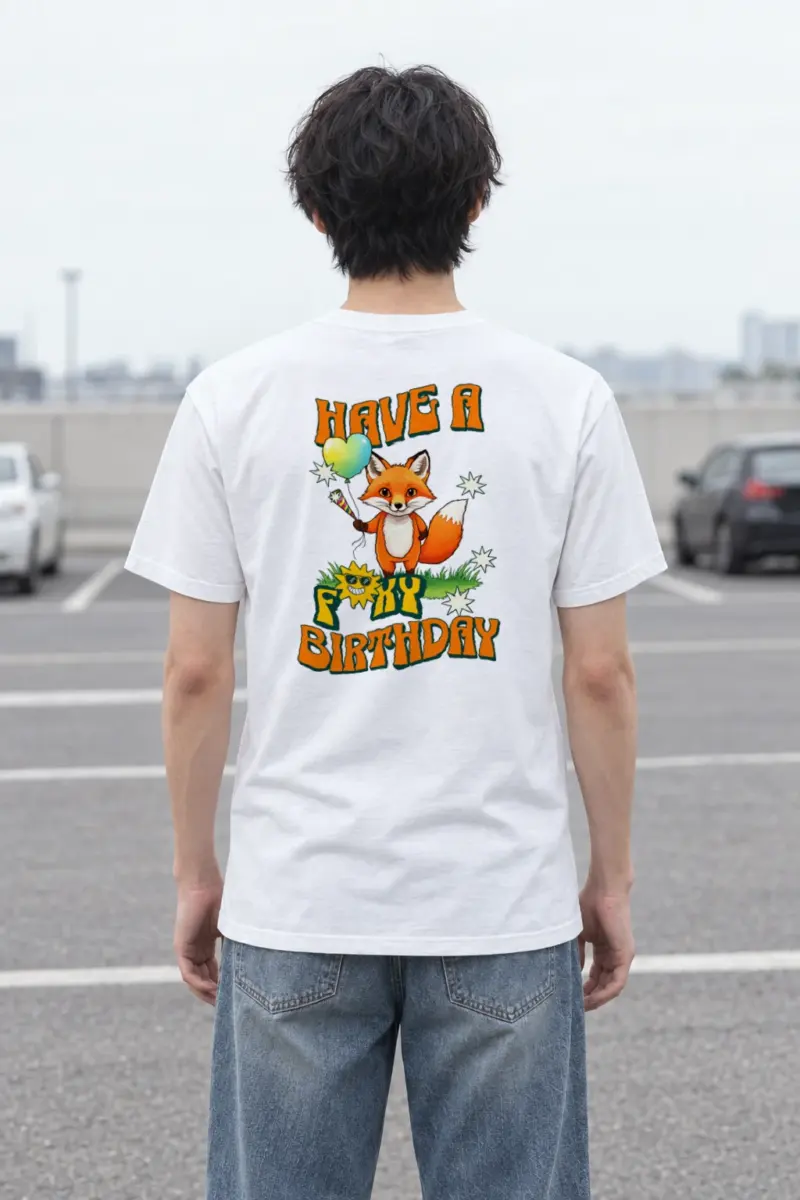 "Have A Foxy Birthday" Heavyweight Unisex Crewneck T-shirt