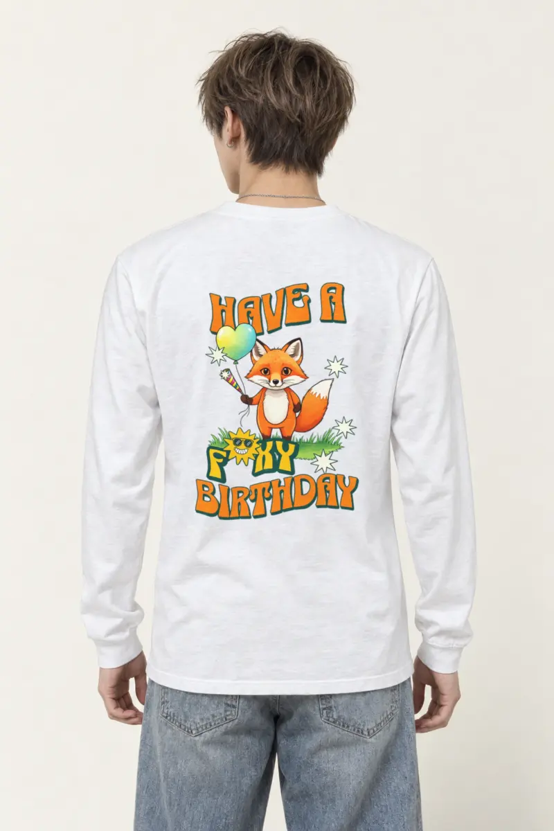 "Have A Foxy Birthday" Unisex Longsleeve T-shirt