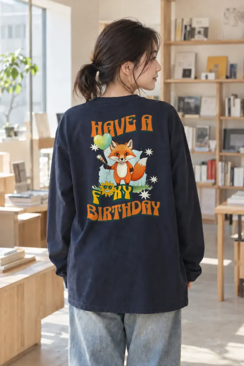 "Have A Foxy Birthday" Unisex Longsleeve T-shirt | Gildan 2400