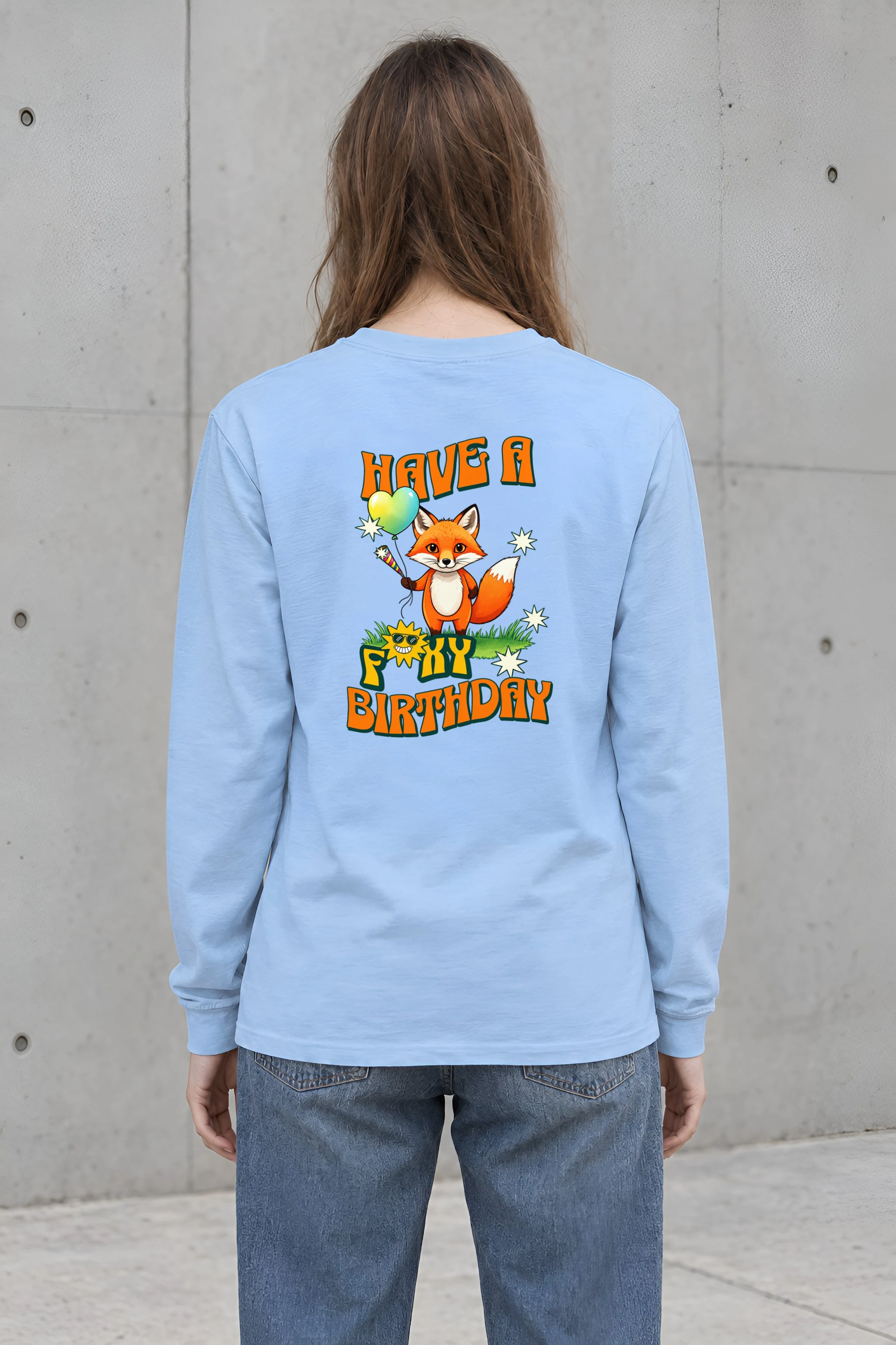 "Have A Foxy Birthday" Unisex Longsleeve T-shirt