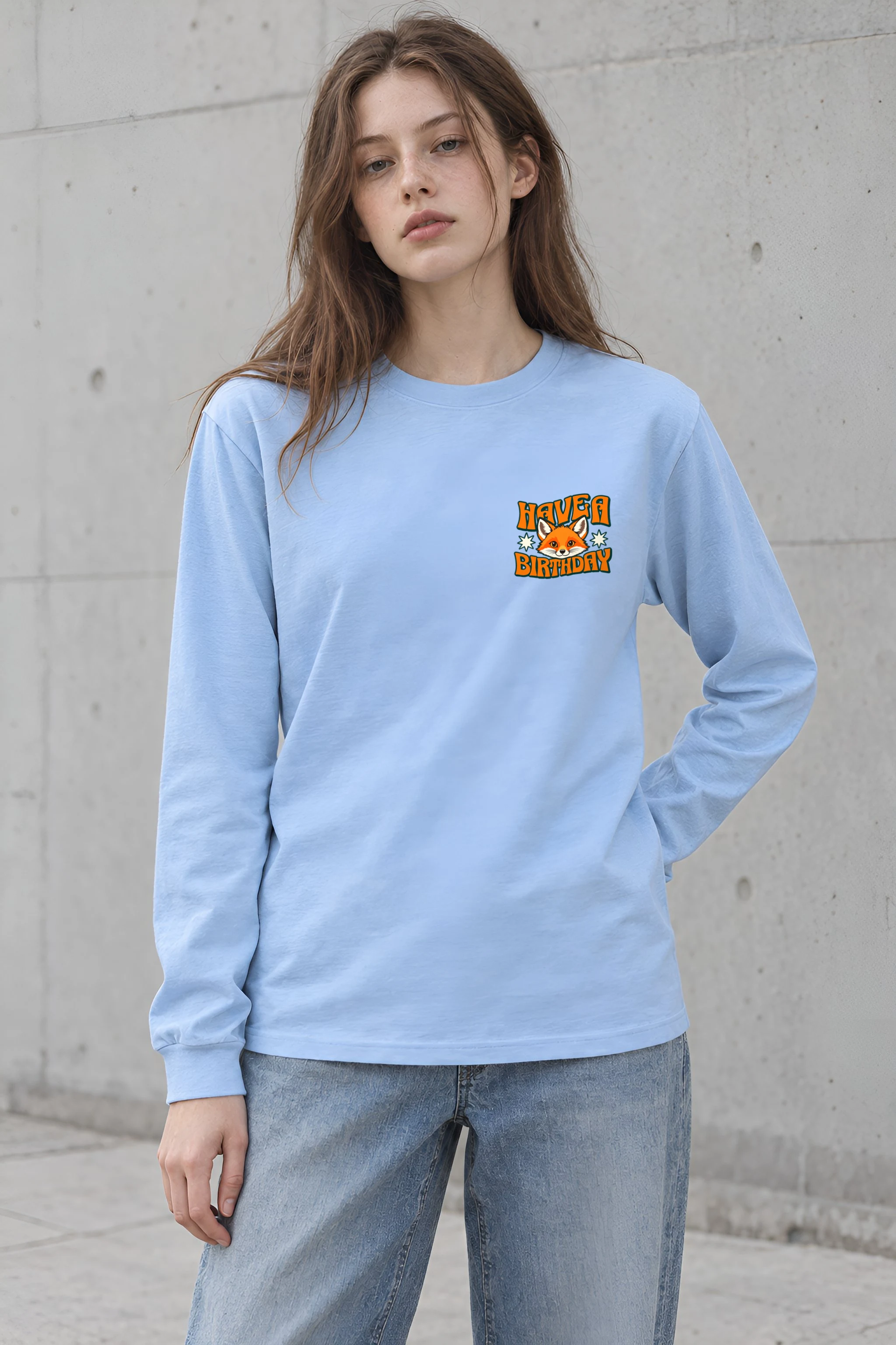 "Have A Foxy Birthday" Unisex Longsleeve T-shirt
