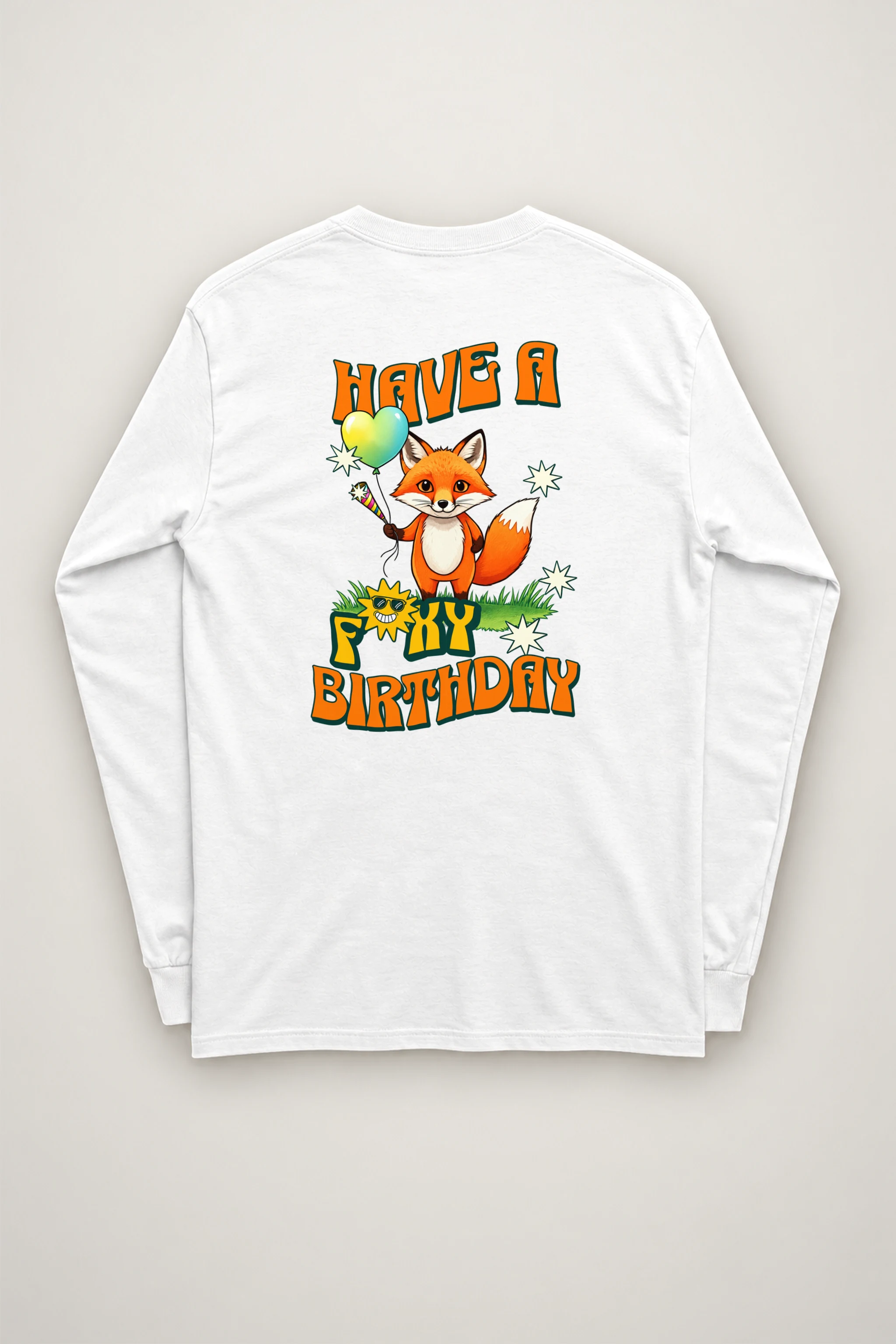 "Have A Foxy Birthday" Unisex Longsleeve T-shirt