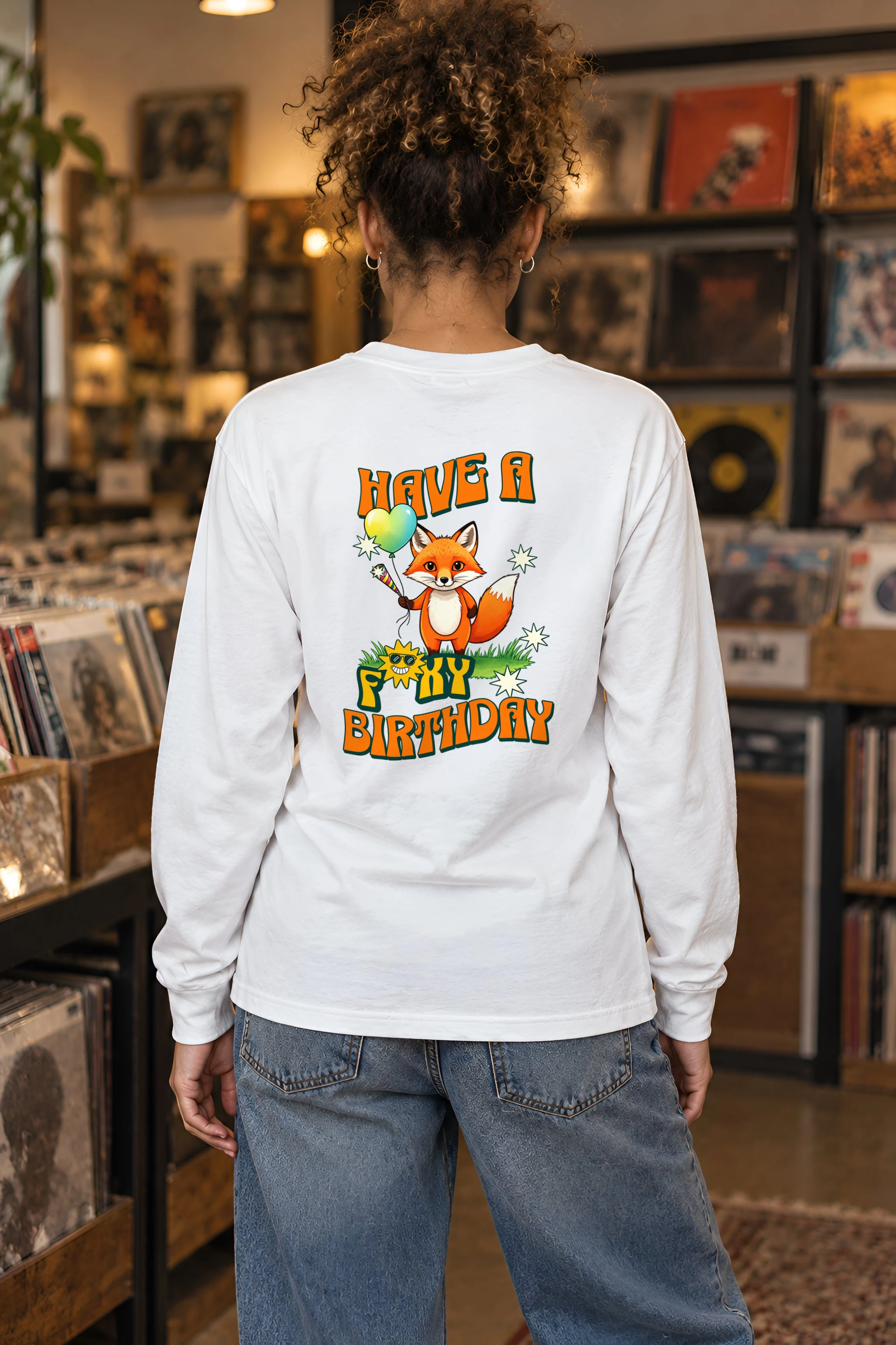 "Have A Foxy Birthday" Unisex Longsleeve T-shirt