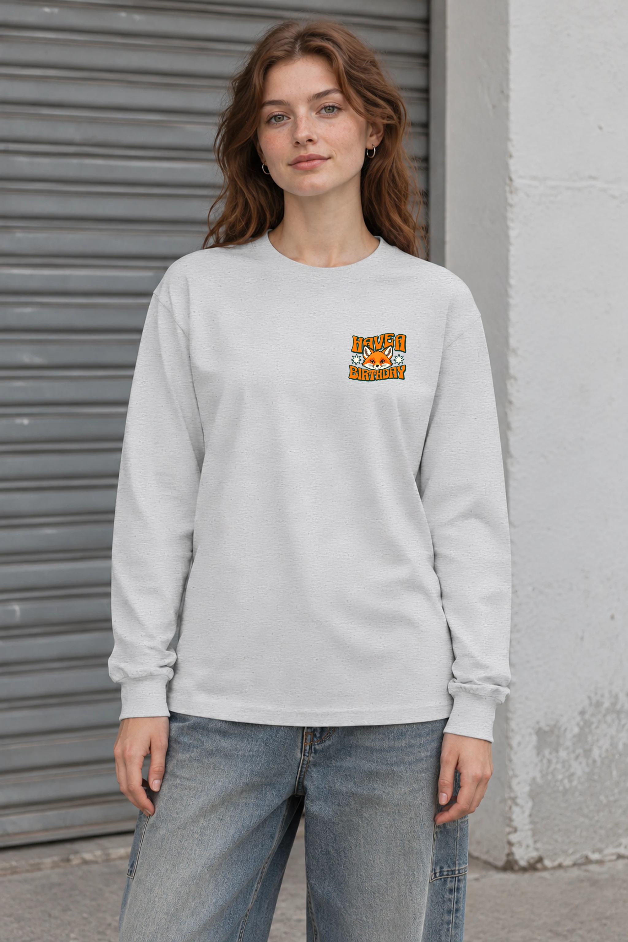 "Have A Foxy Birthday" Unisex Longsleeve T-shirt