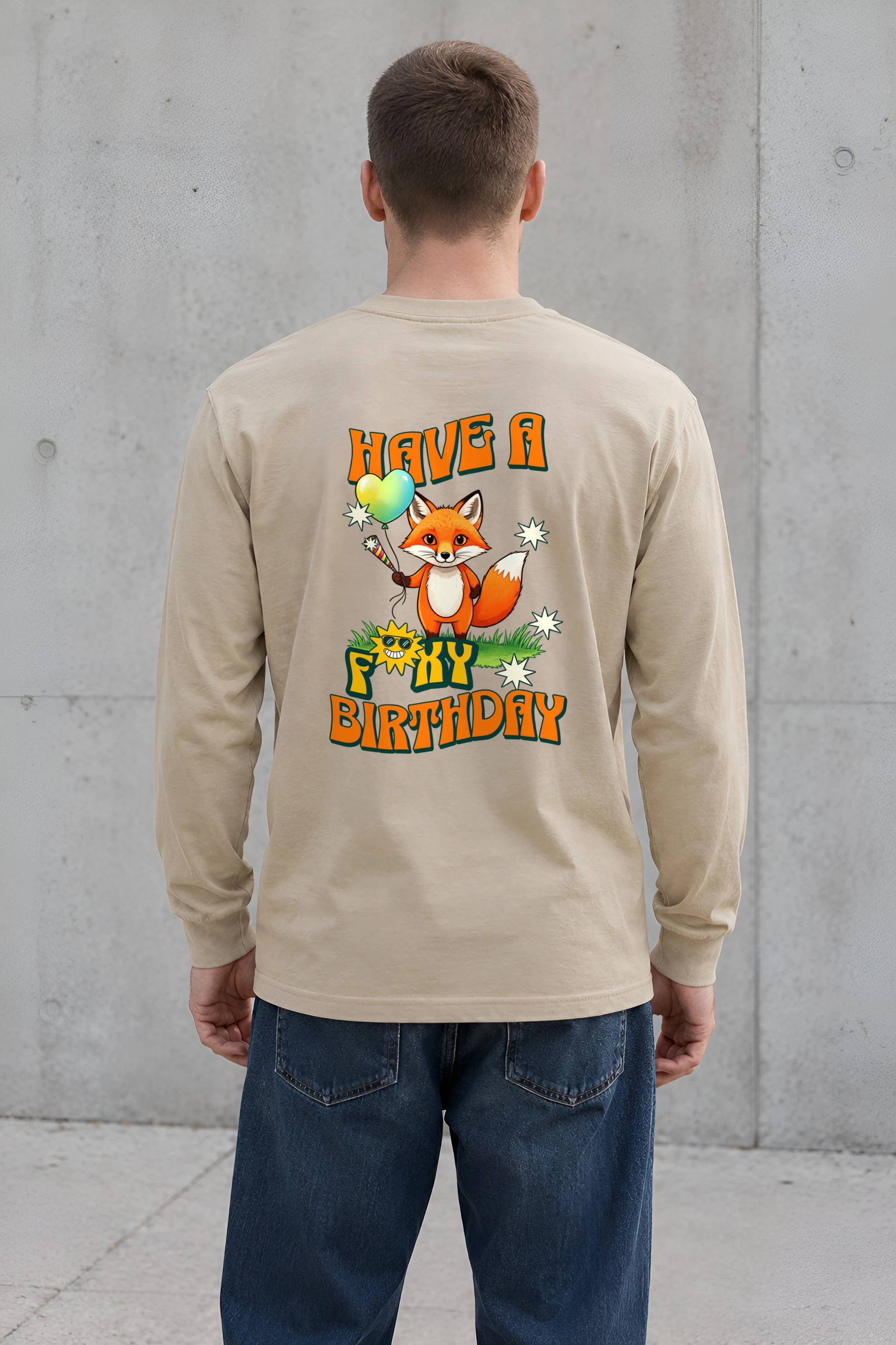 "Have A Foxy Birthday" Unisex Longsleeve T-shirt