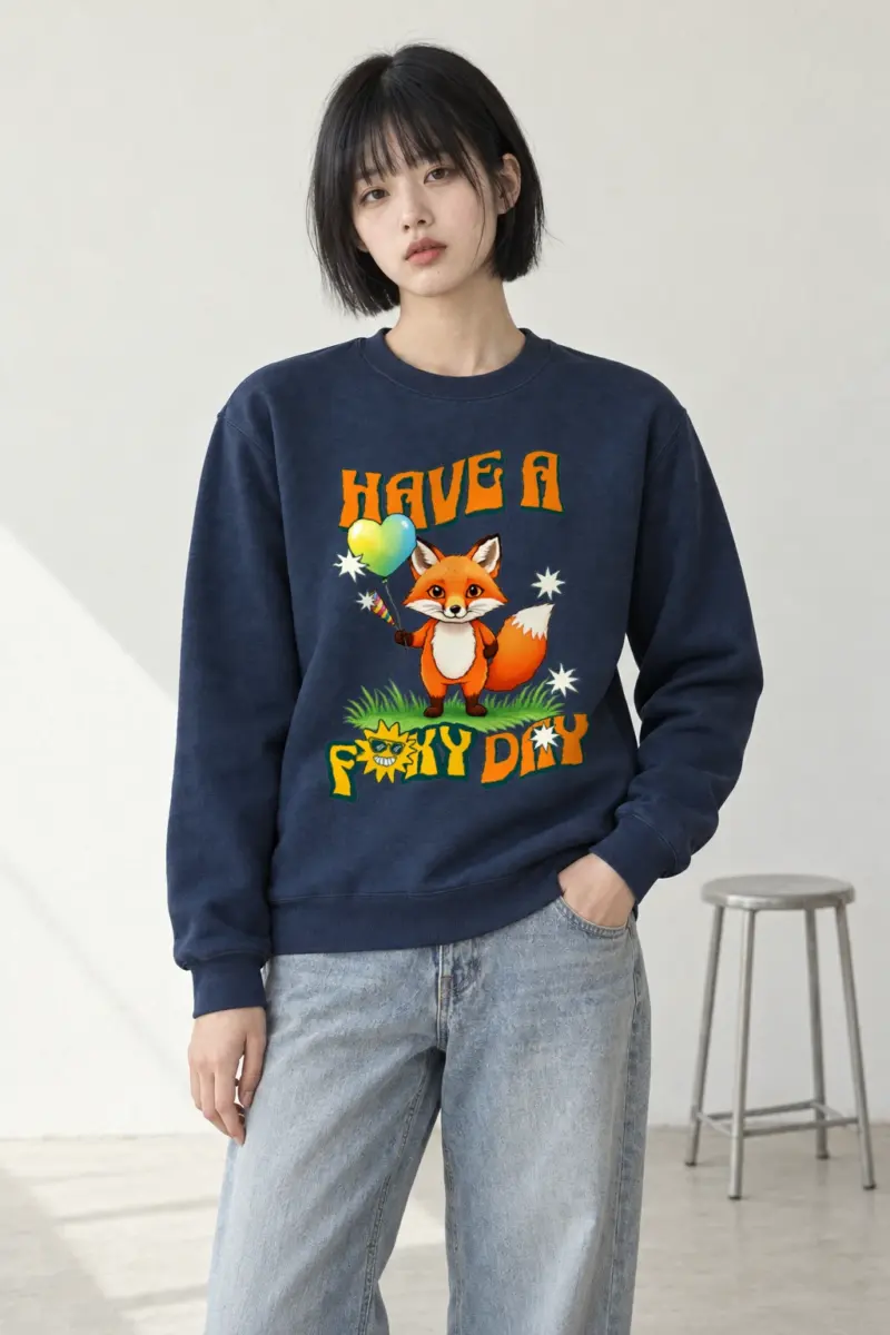 "Have A Foxy Day" Heavy Blend Unisex Crewneck Sweatshirt | Gildan 18000