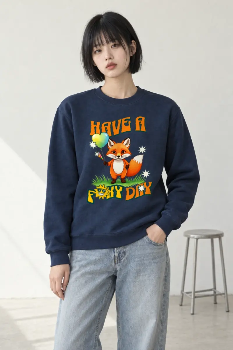 "Have A Foxy Day" Heavy Blend Unisex Crewneck Sweatshirt