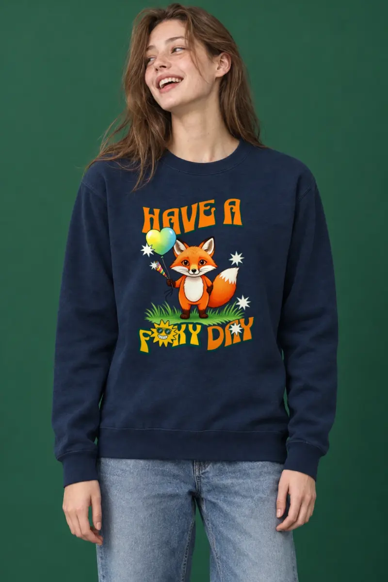"Have A Foxy Day" Heavy Blend Unisex Crewneck Sweatshirt