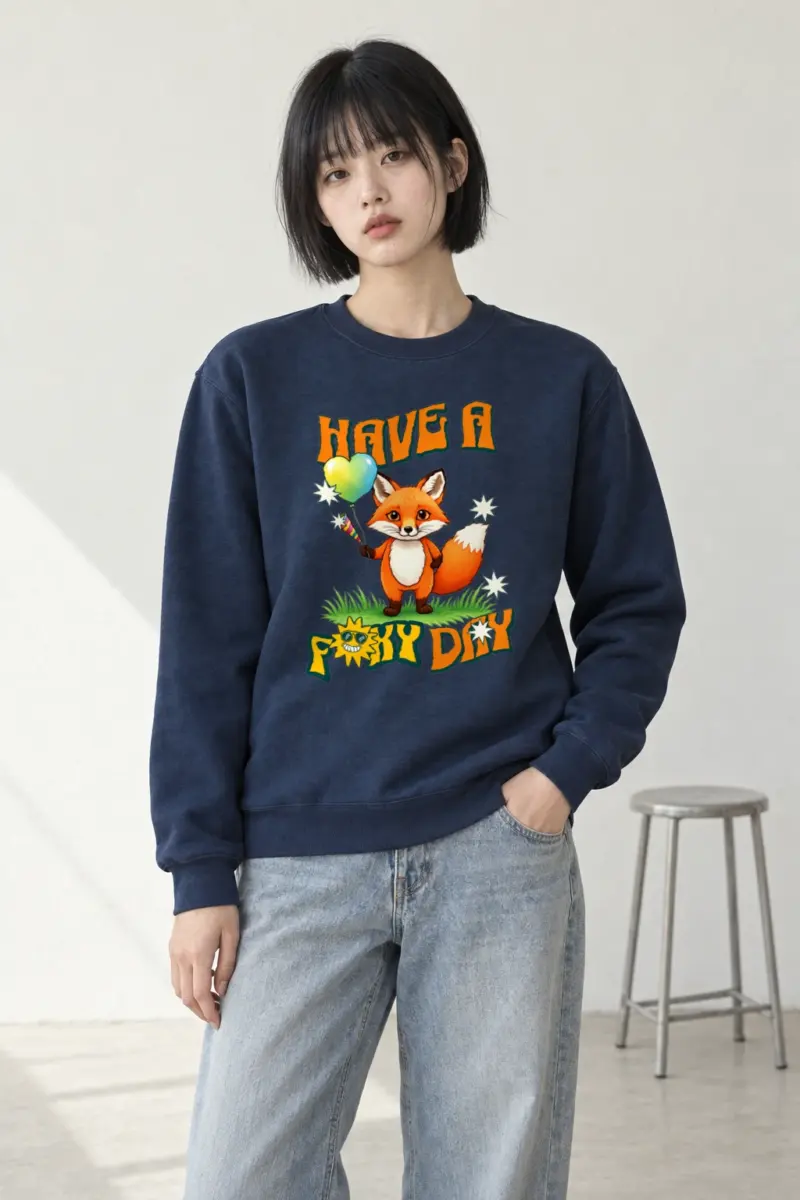 "Have A Foxy Day" Heavy Blend Unisex Crewneck Sweatshirt