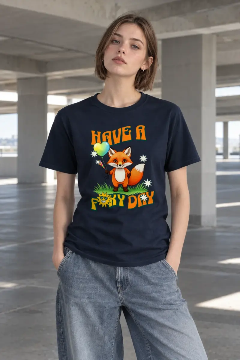 "Have A Foxy Day" Heavyweight Unisex Crewneck T-shirt