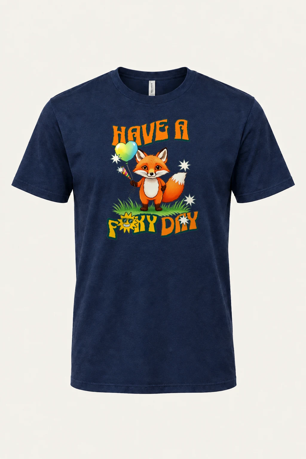 "Have A Foxy Day" Heavyweight Unisex Crewneck T-shirt | Gildan 5000