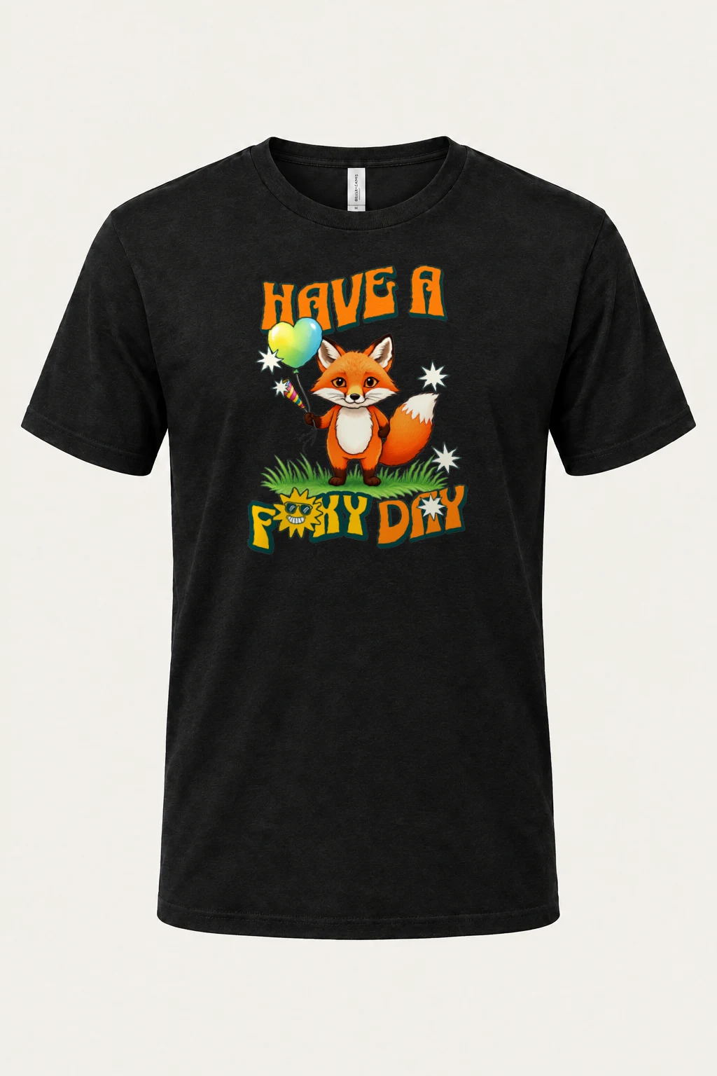 "Have A Foxy Day" Heavyweight Unisex Crewneck T-shirt | Gildan 5000