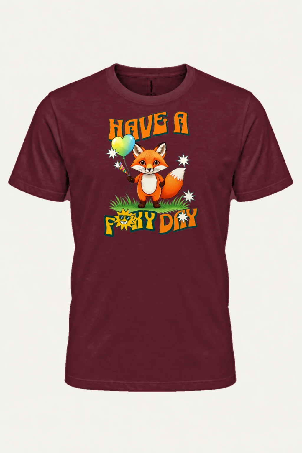 "Have A Foxy Day" Heavyweight Unisex Crewneck T-shirt | Gildan 5000