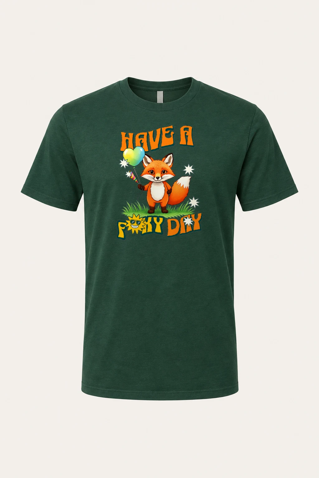 "Have A Foxy Day" Heavyweight Unisex Crewneck T-shirt | Gildan 5000