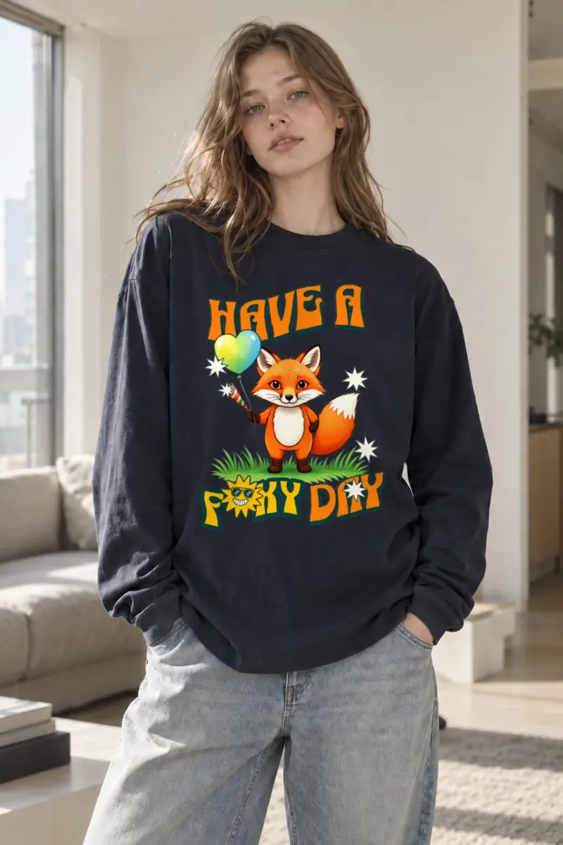 "Have A Foxy Day" Unisex Longsleeve T-shirt | Gildan 2400
