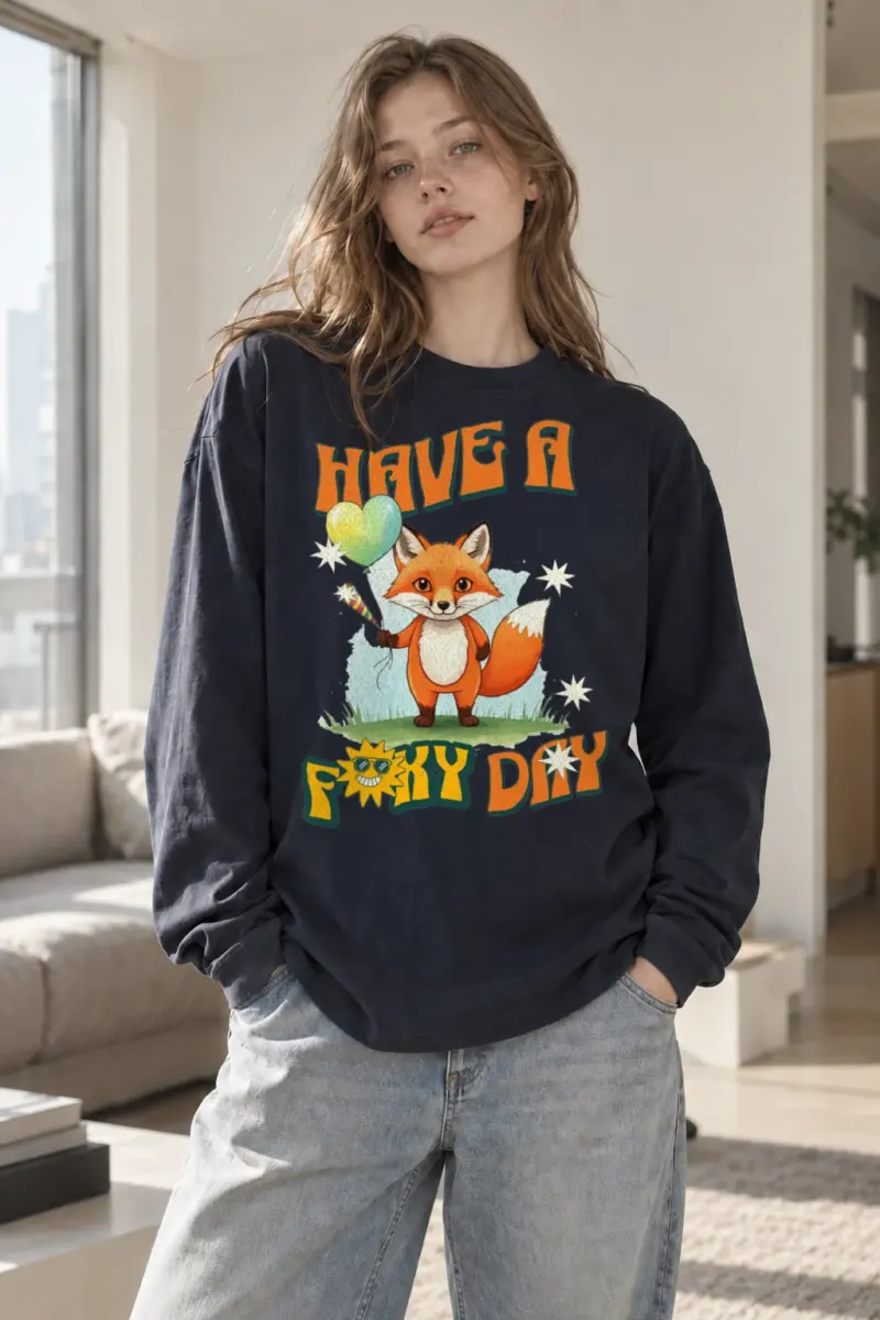 "Have A Foxy Day" Unisex Longsleeve T-shirt | Gildan 2400