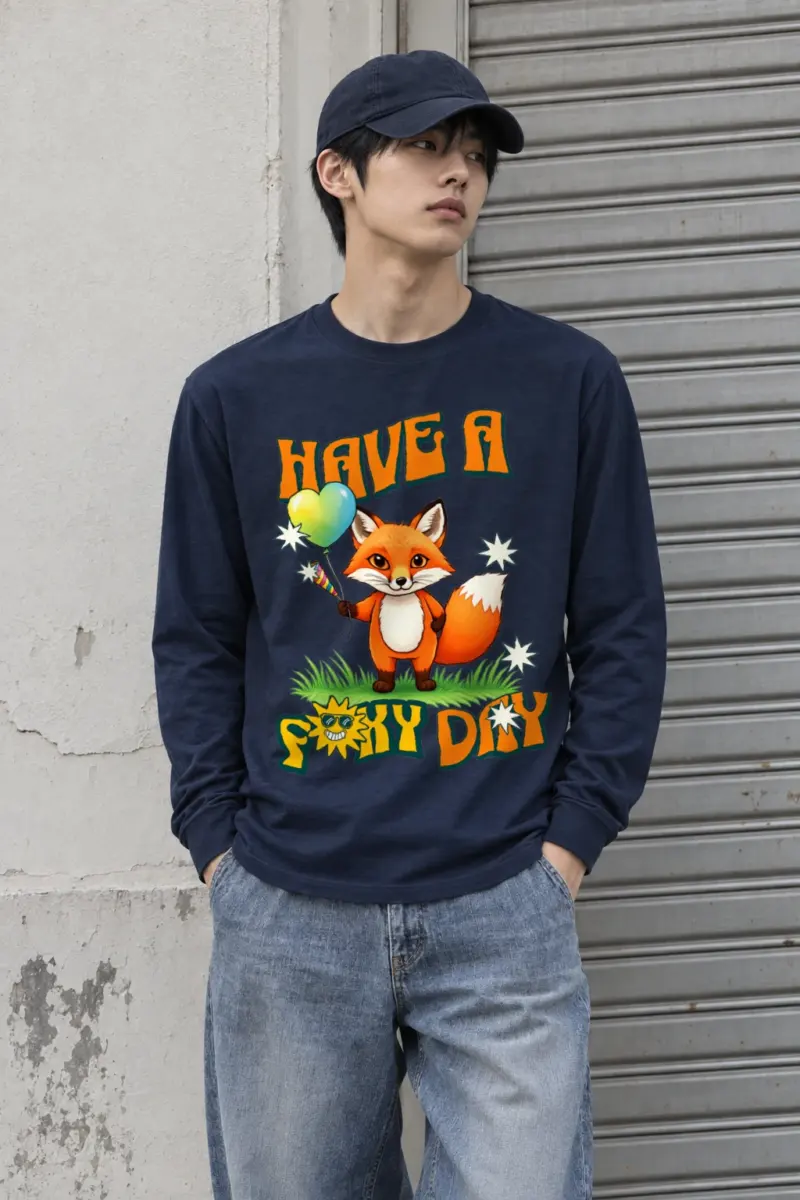 "Have A Foxy Day" Unisex Longsleeve T-shirt | Gildan 2400