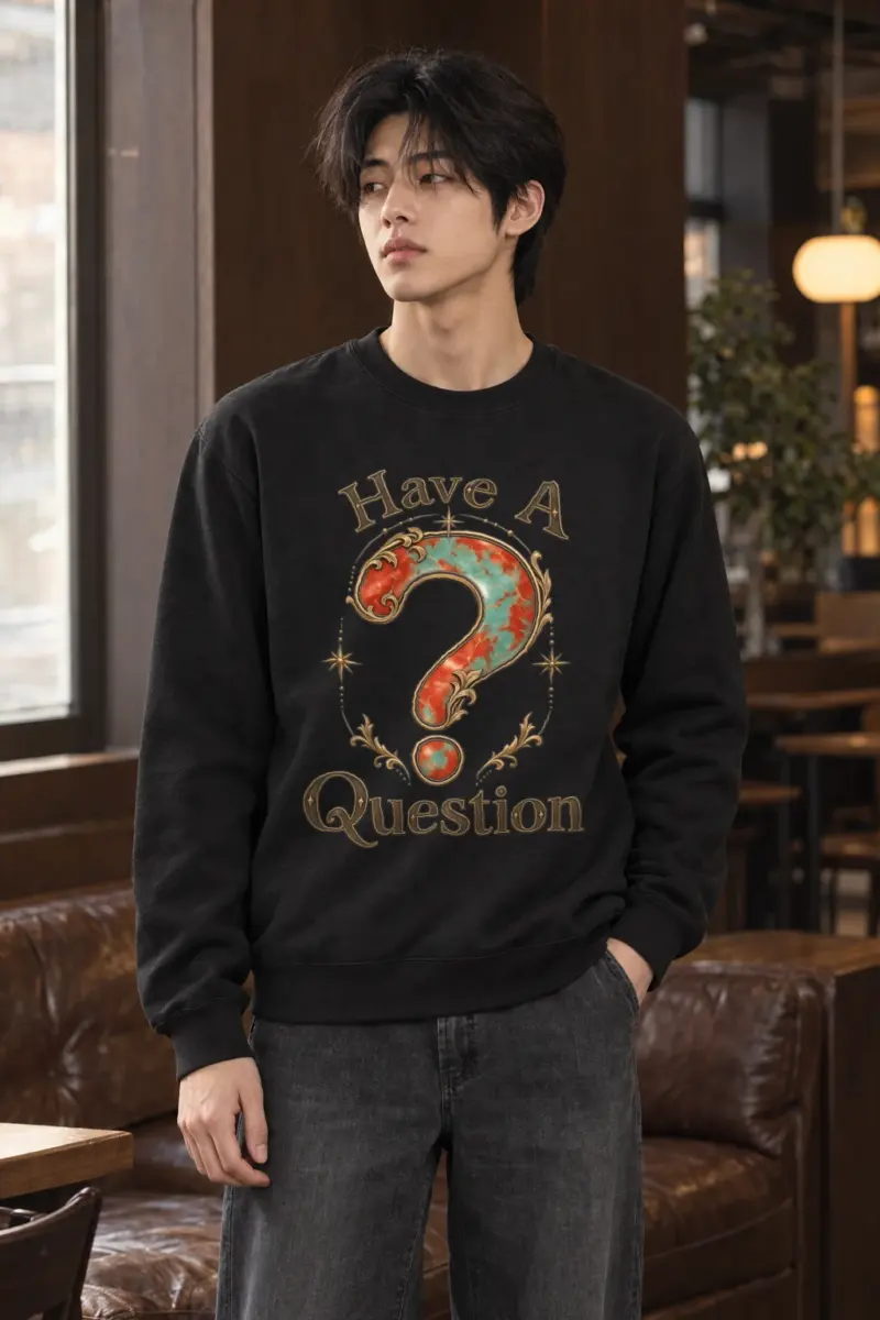 "Have A Question" Heavy Blend Unisex Crewneck Sweatshirt