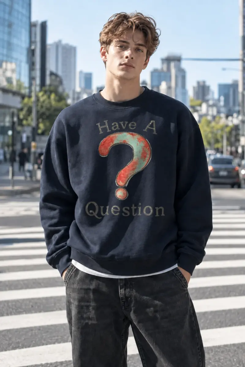 "Have A Question" Heavy Blend Unisex Crewneck Sweatshirt | Gildan 18000
