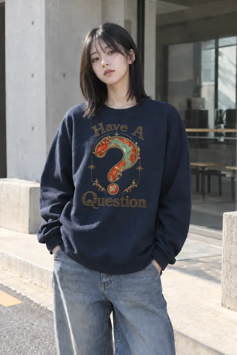 "Have A Question" Heavy Blend Unisex Crewneck Sweatshirt | Gildan 18000
