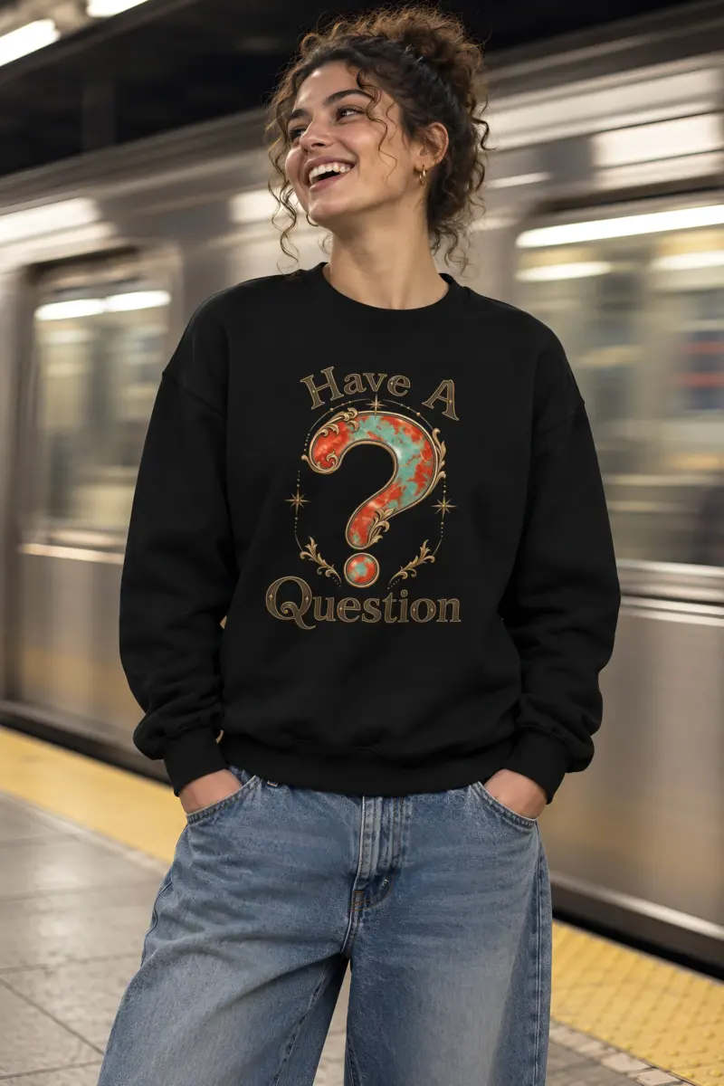 "Have A Question" Heavy Blend Unisex Crewneck Sweatshirt
