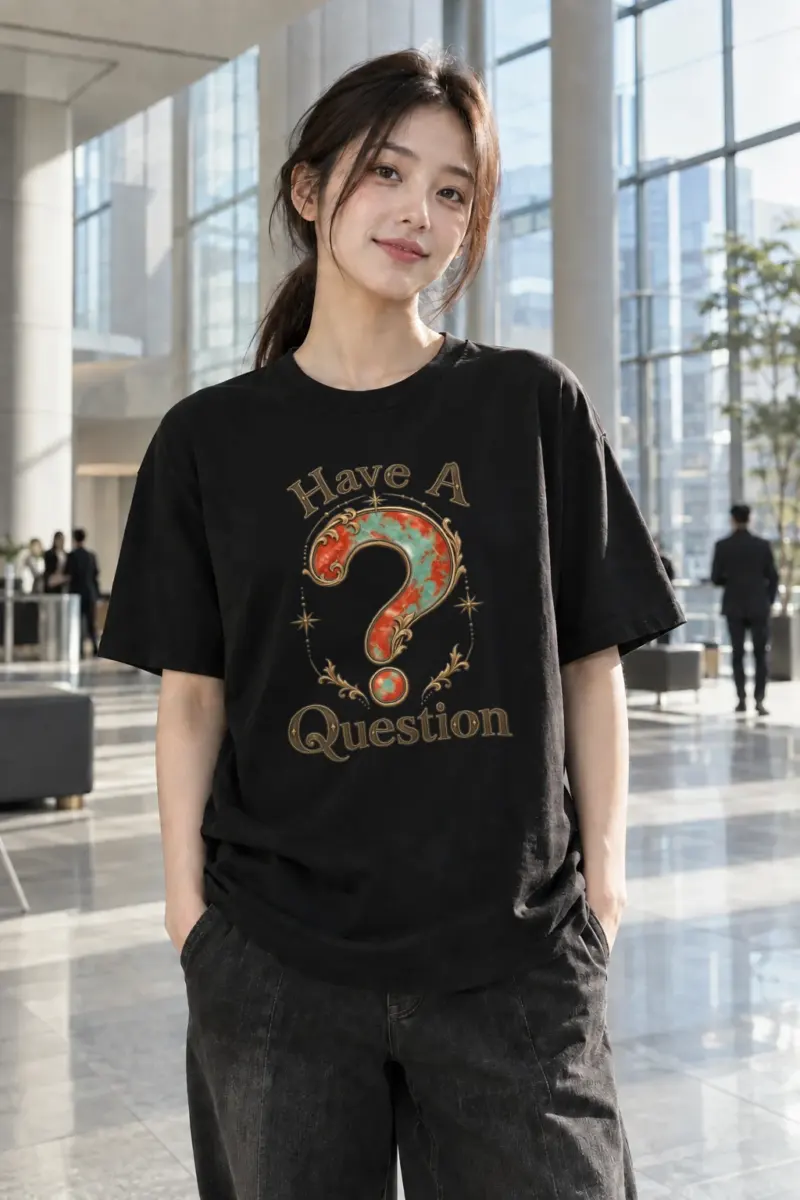 "Have A Question" Heavyweight Unisex Crewneck T-shirt | Gildan 5000