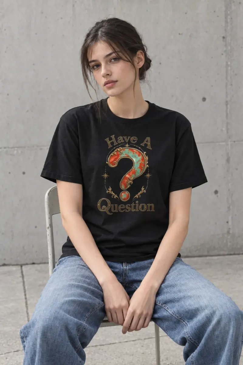 "Have A Question" Heavyweight Unisex Crewneck T-shirt