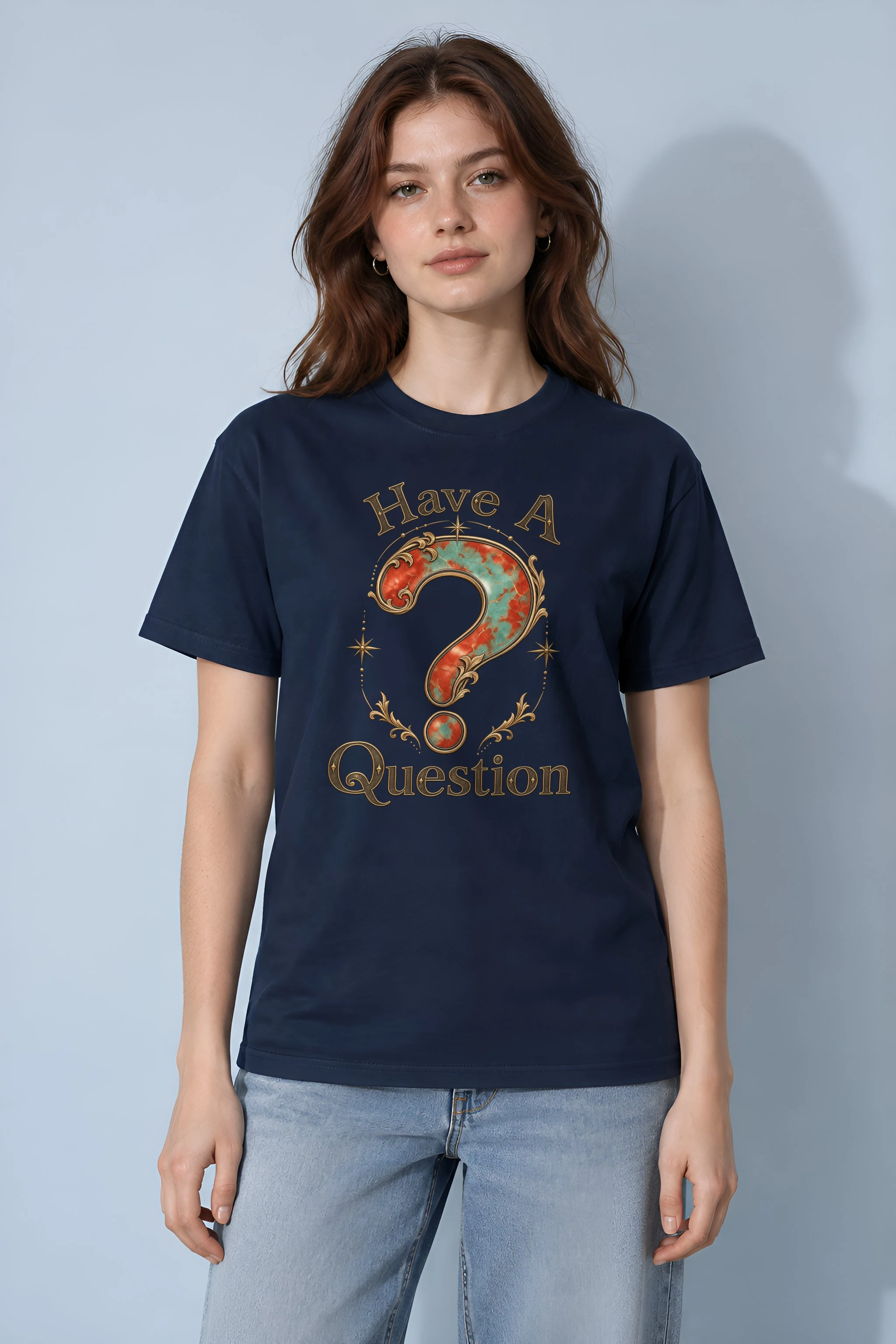 "Have A Question" Heavyweight Unisex Crewneck T-shirt