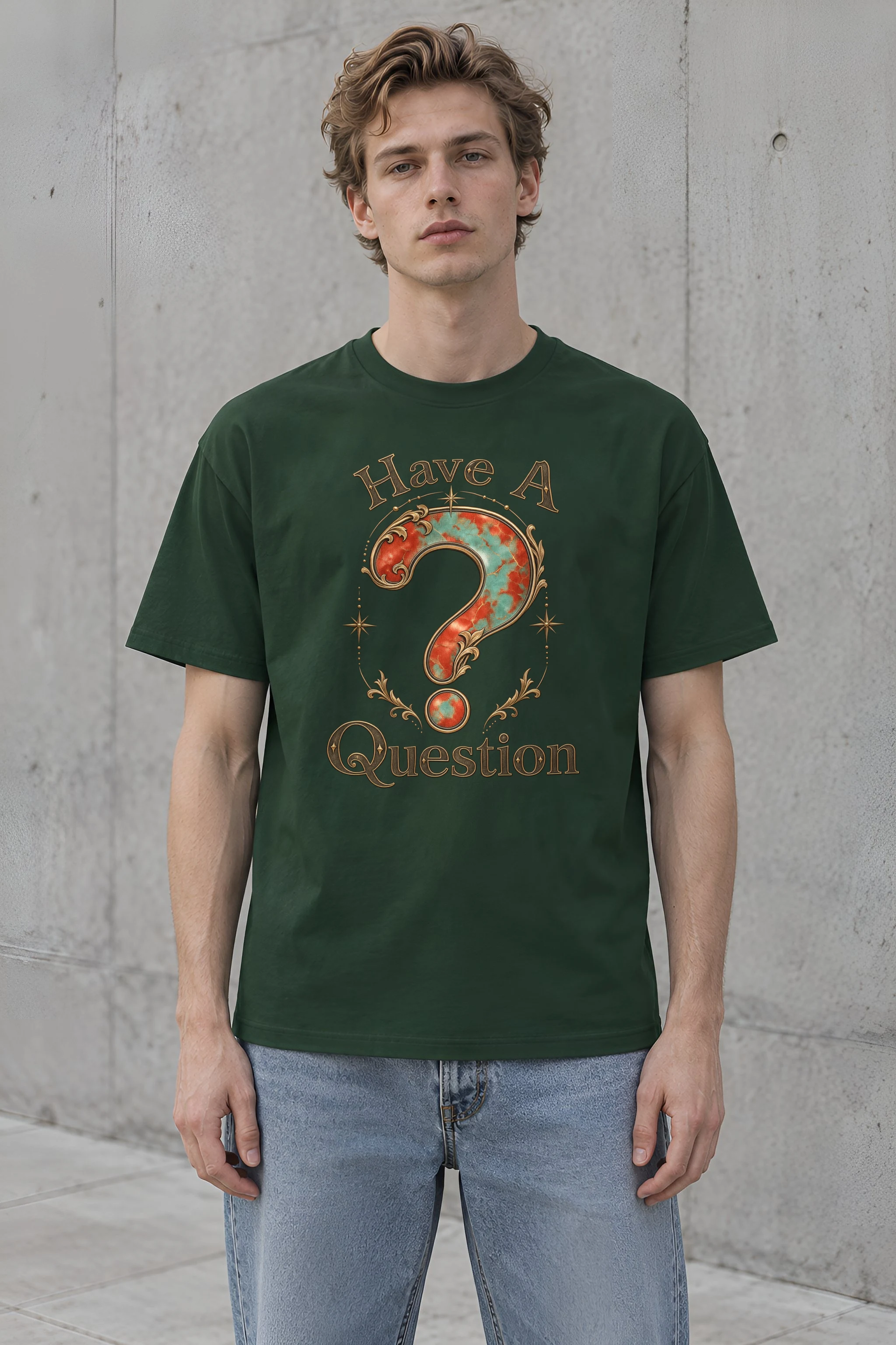 "Have A Question" Heavyweight Unisex Crewneck T-shirt