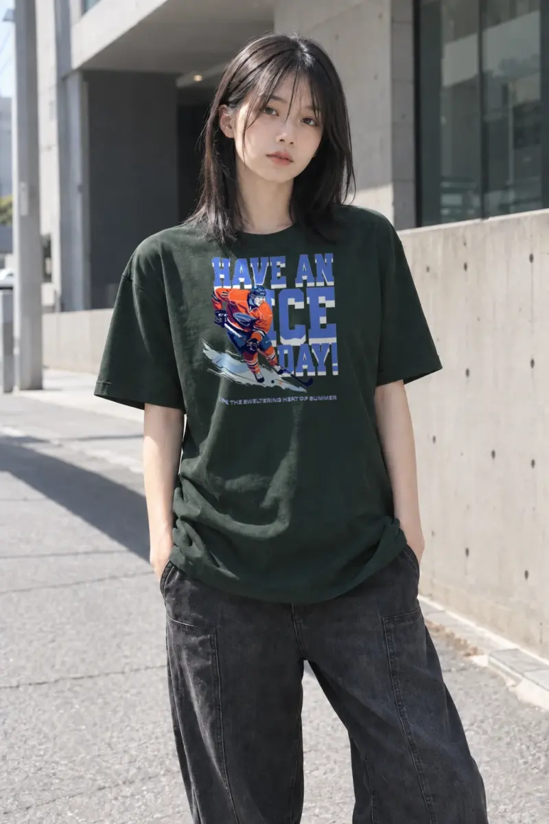 “Have An Ice Day” Heavyweight Unisex Crewneck T-shirt | Gildan 5000