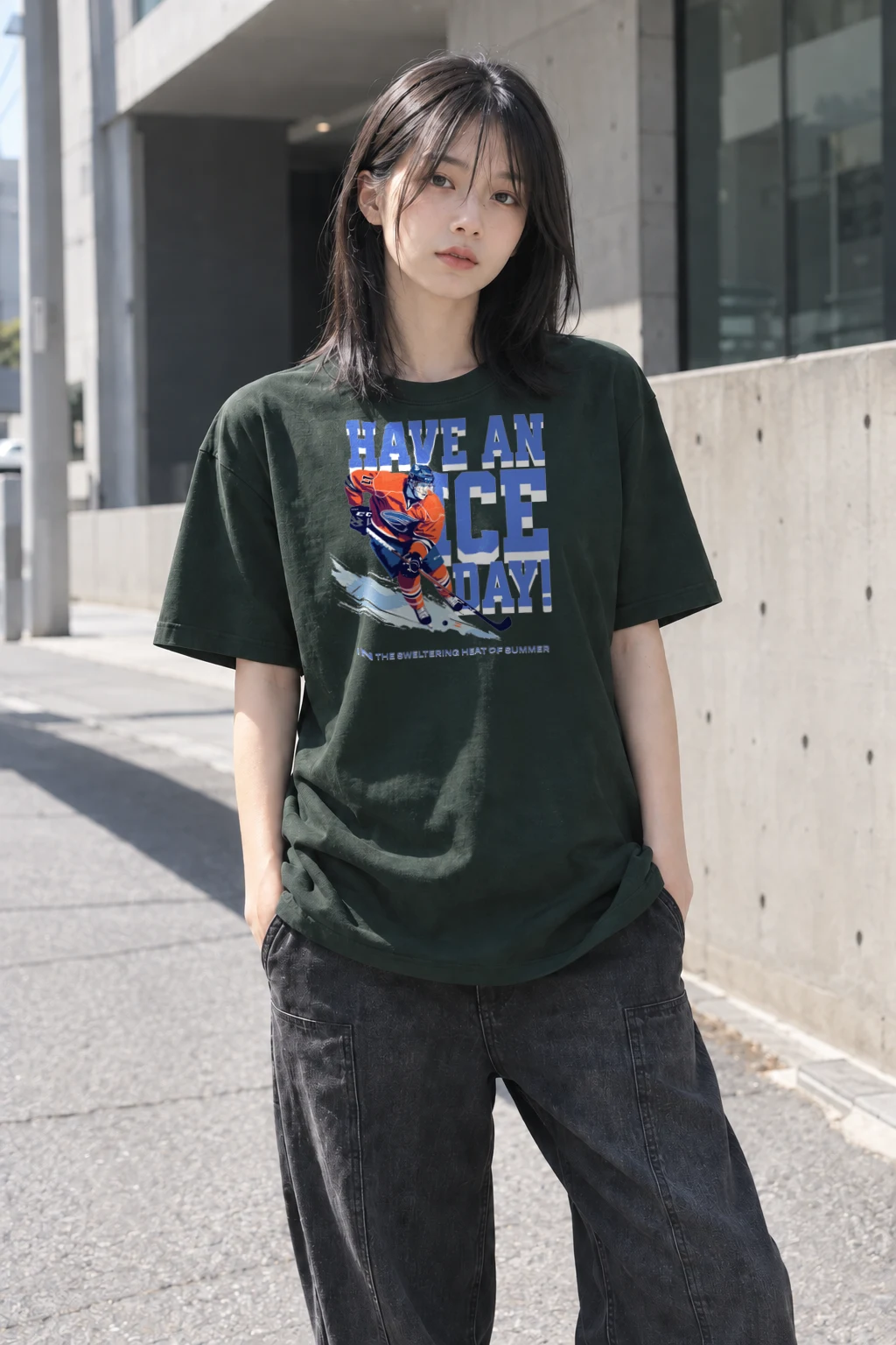 "Have An Ice Day" Heavyweight Unisex Crewneck T-shirt | Gildan 5000