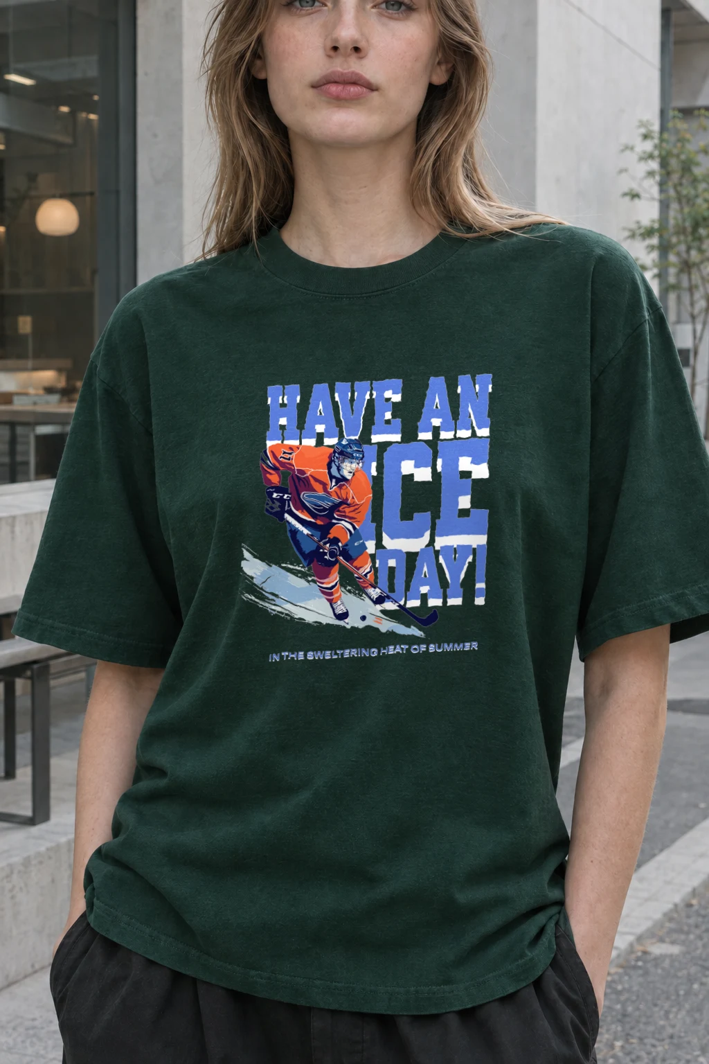 "Have An Ice Day" Heavyweight Unisex Crewneck T-shirt | Gildan 5000
