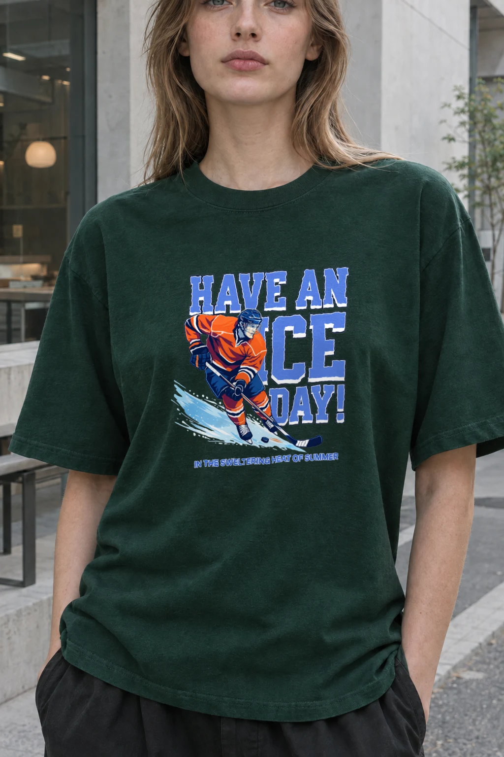 "Have an Ice Day" Heavyweight Unisex Crewneck T-shirt | Gildan 5000