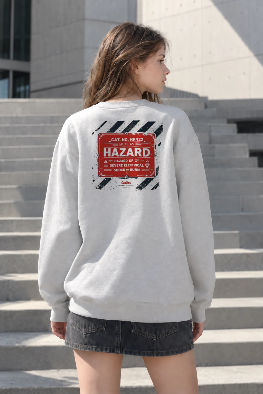 "Hazard Signal" Heavy Blend Unisex Crewneck Sweatshirt | Gildan 18000