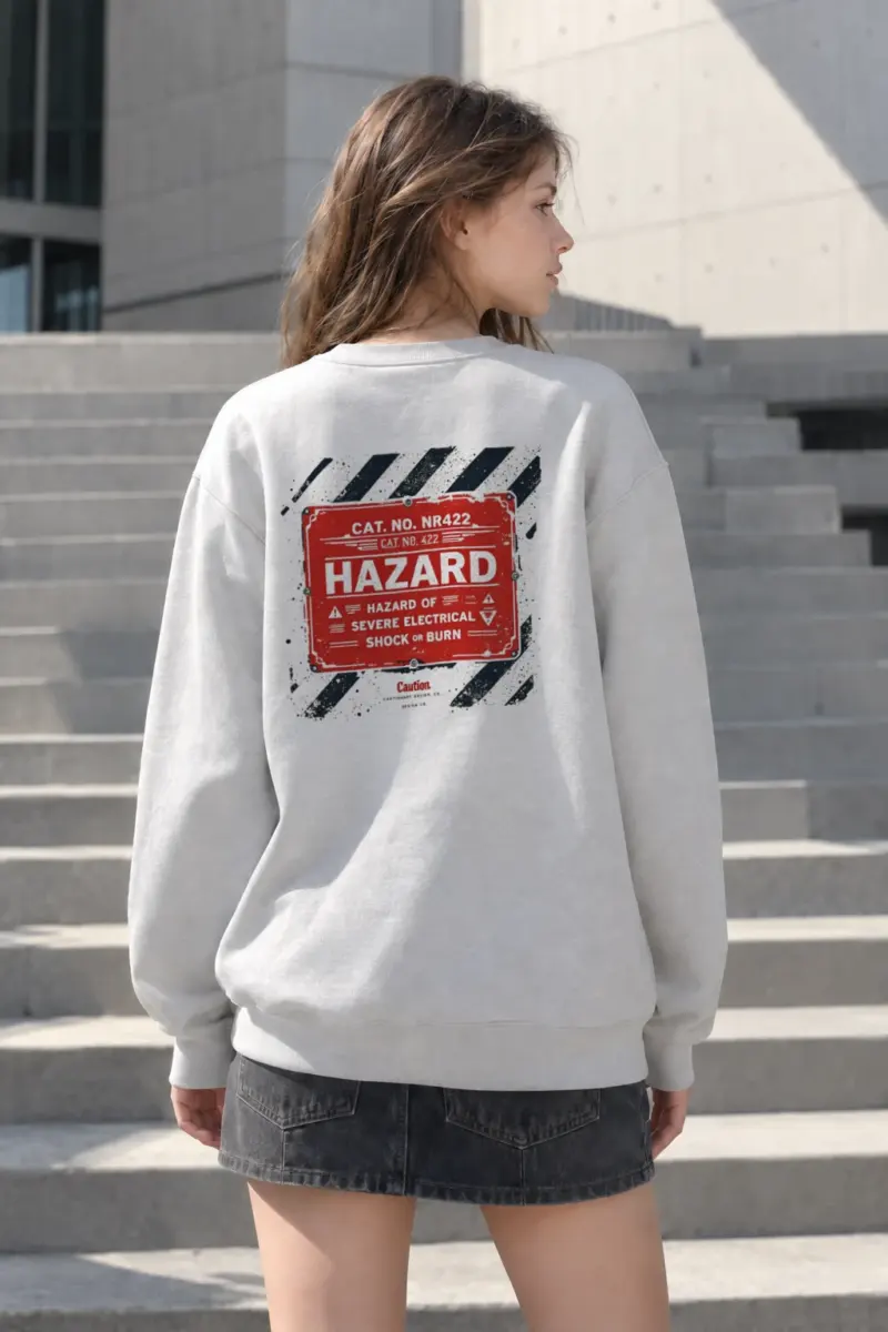 "Hazard Signal" Heavy Blend Unisex Crewneck Sweatshirt | Gildan 18000
