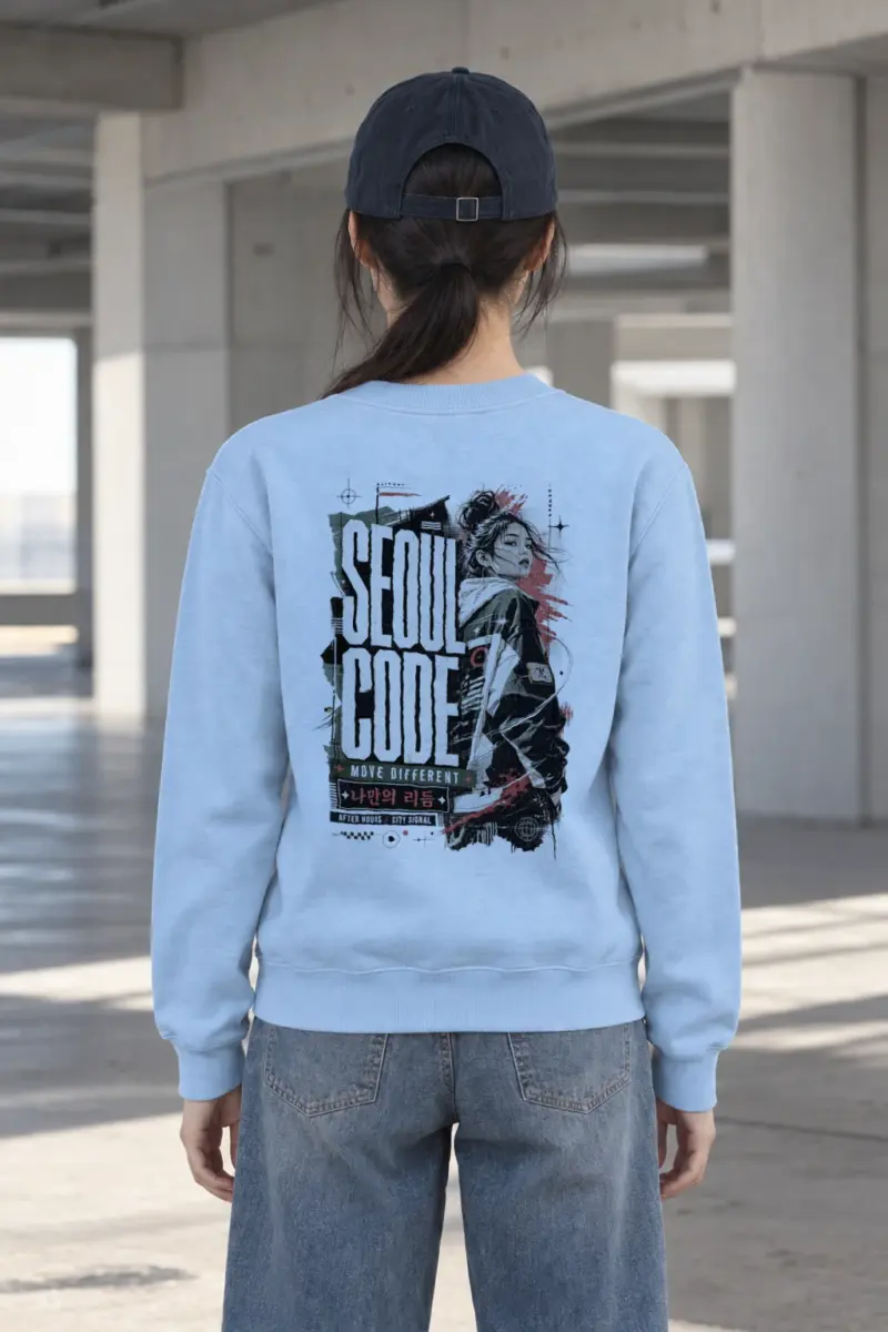 "Headphone Streetwear Woman" Heavy Blend Unisex Crewneck Sweatshirt