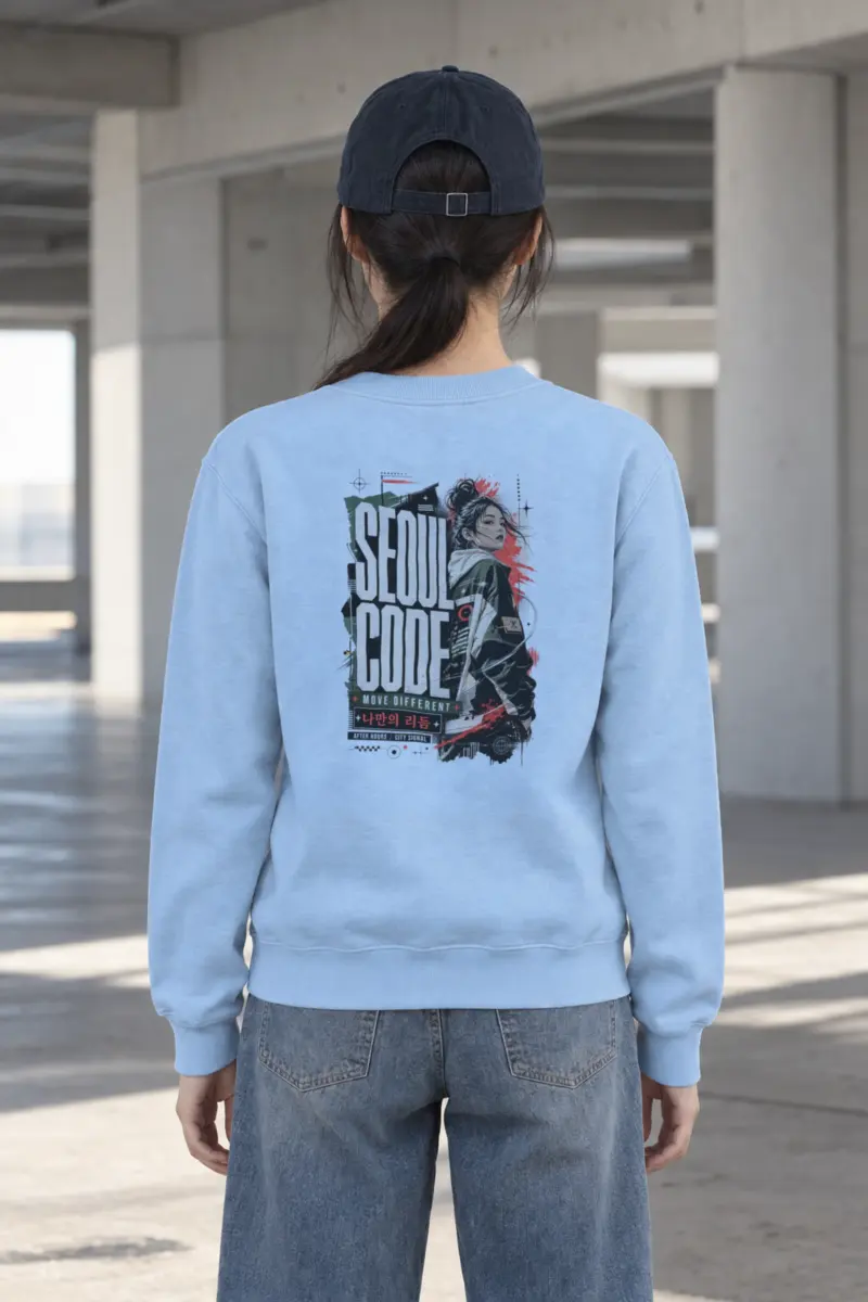 "Headphone Streetwear Woman" Heavy Blend Unisex Crewneck Sweatshirt
