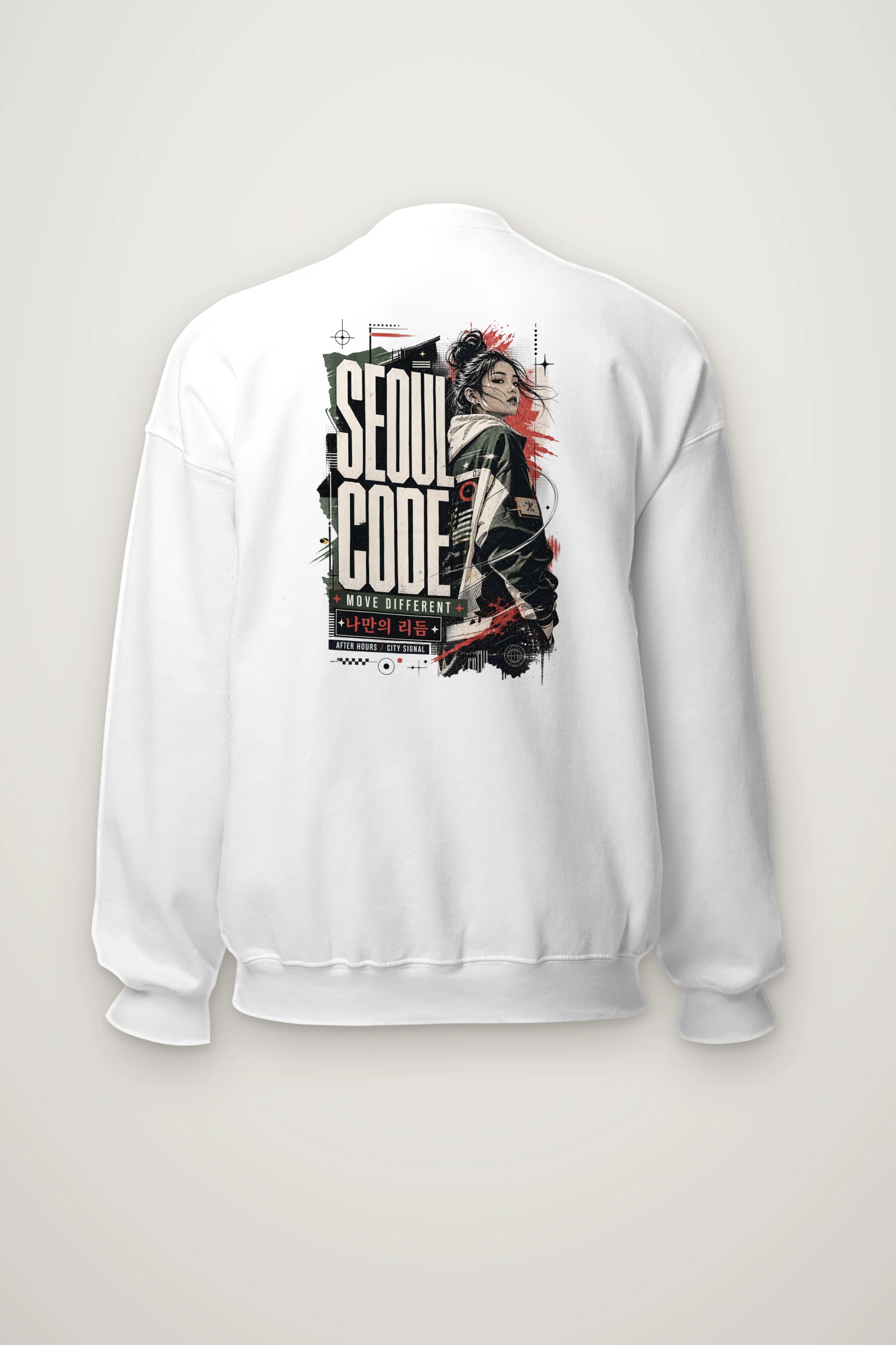 "Headphone Streetwear Woman" Heavy Blend Unisex Crewneck Sweatshirt