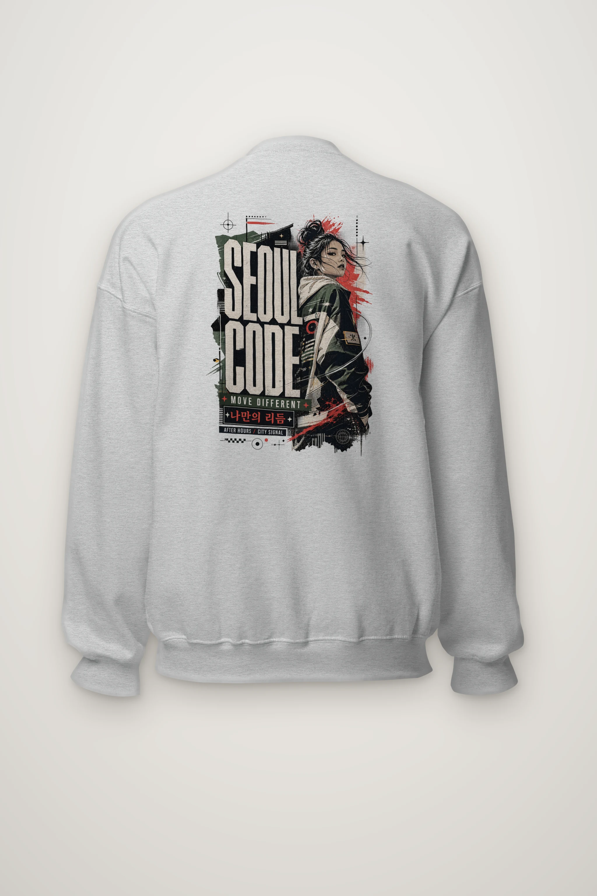 "Headphone Streetwear Woman" Heavy Blend Unisex Crewneck Sweatshirt