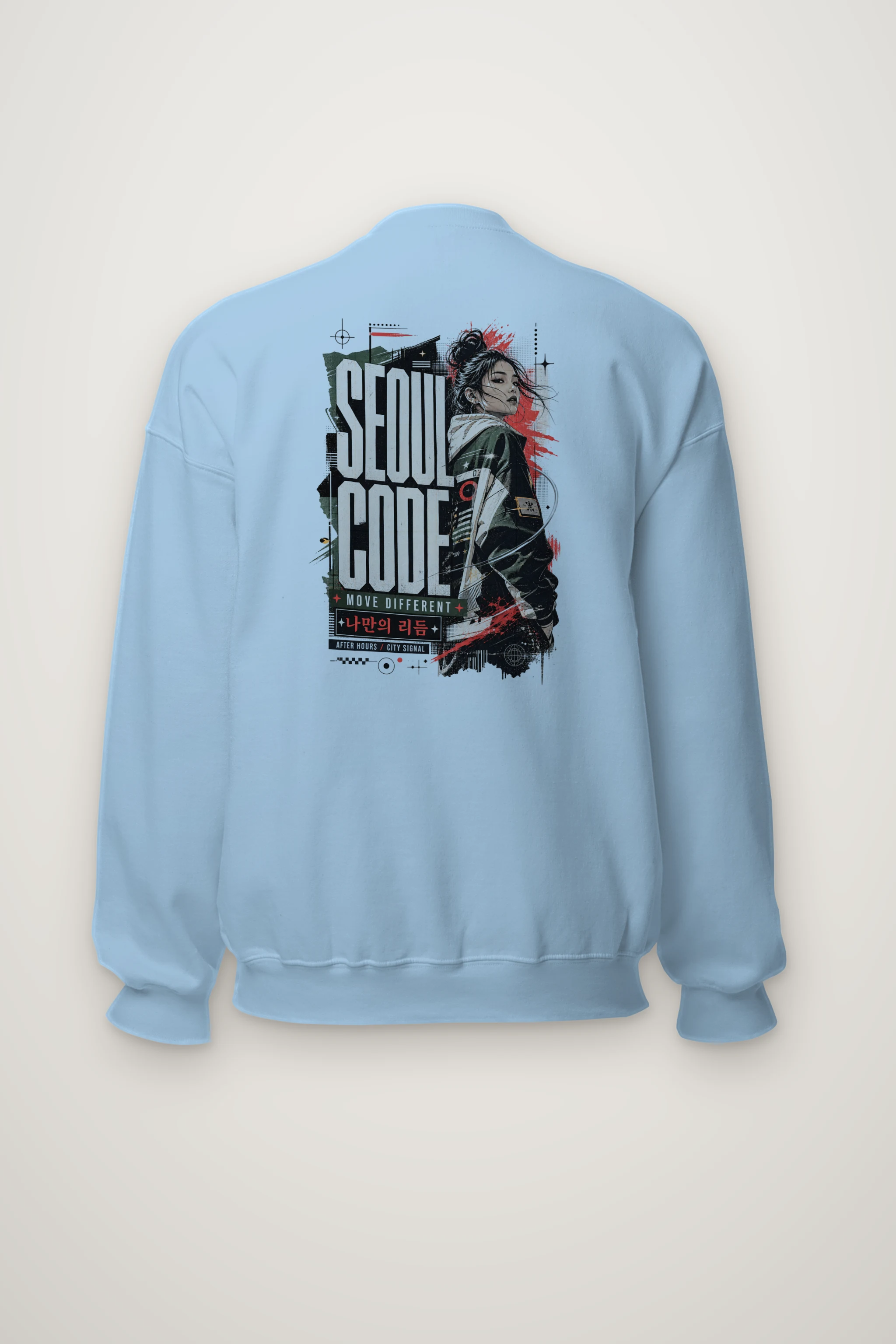 "Headphone Streetwear Woman" Heavy Blend Unisex Crewneck Sweatshirt