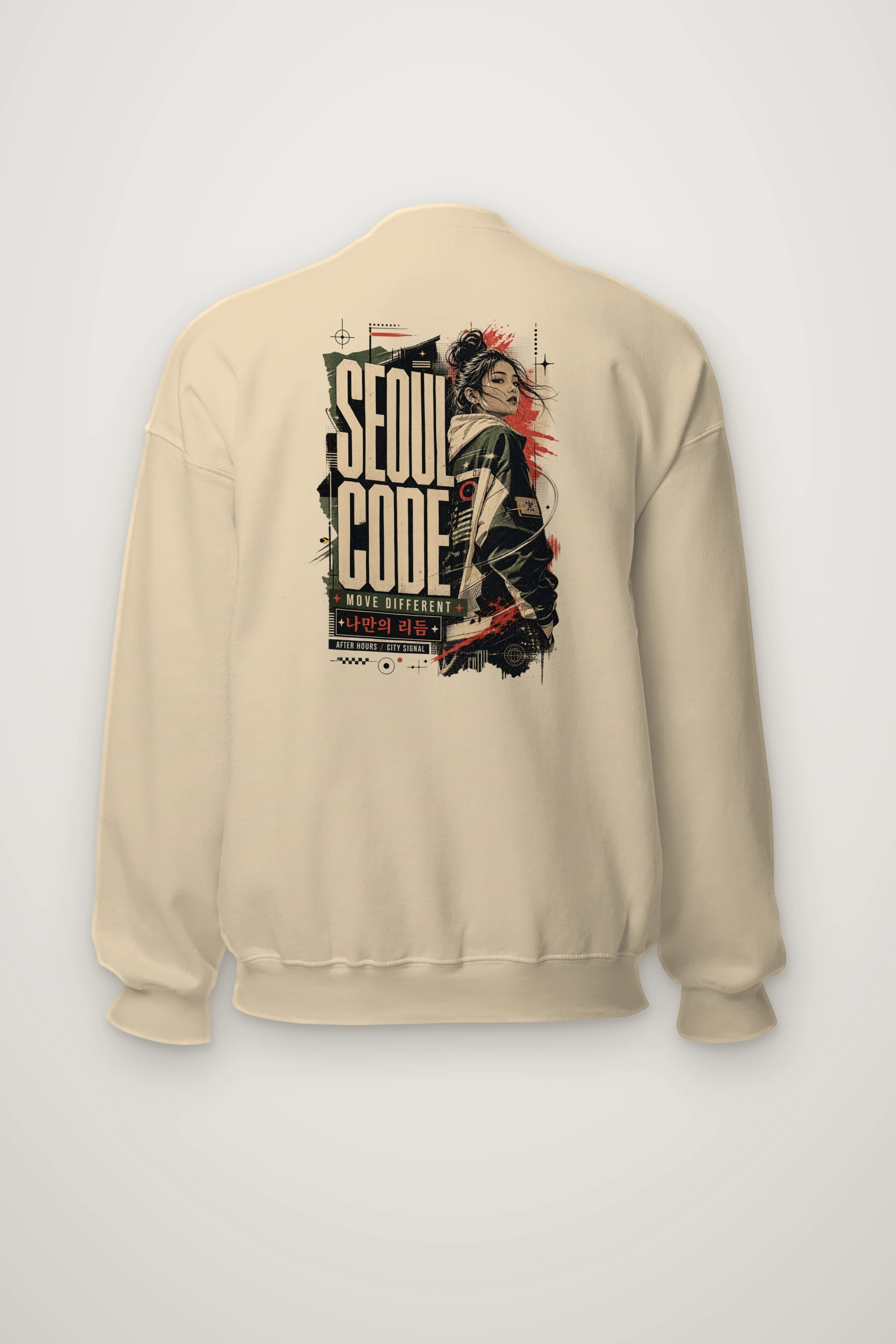 "Headphone Streetwear Woman" Heavy Blend Unisex Crewneck Sweatshirt