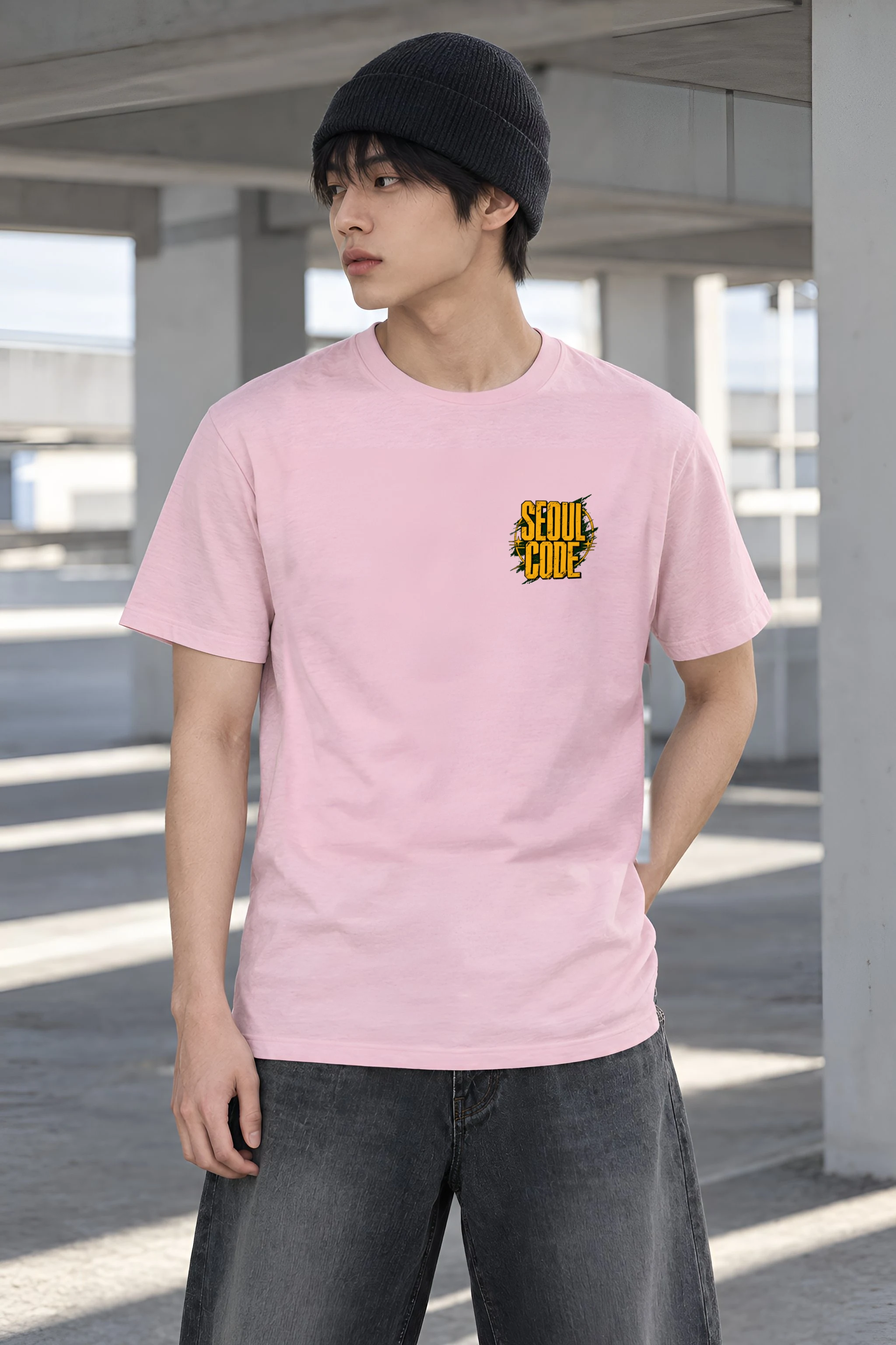 "Headphone Streetwear Woman" Heavyweight Unisex Crewneck T-shirt